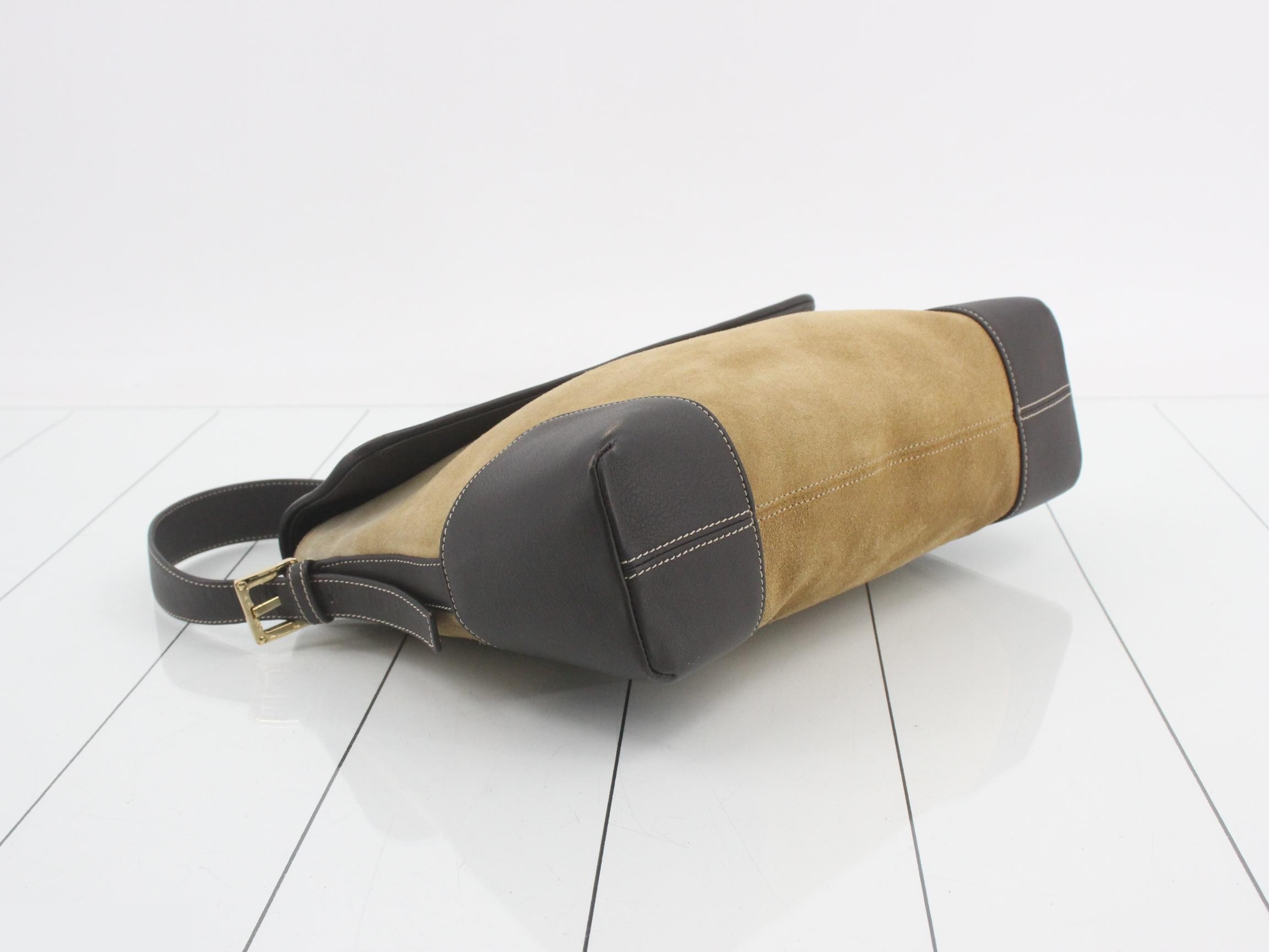 Suede x Leather Shoulder Bag — view 5