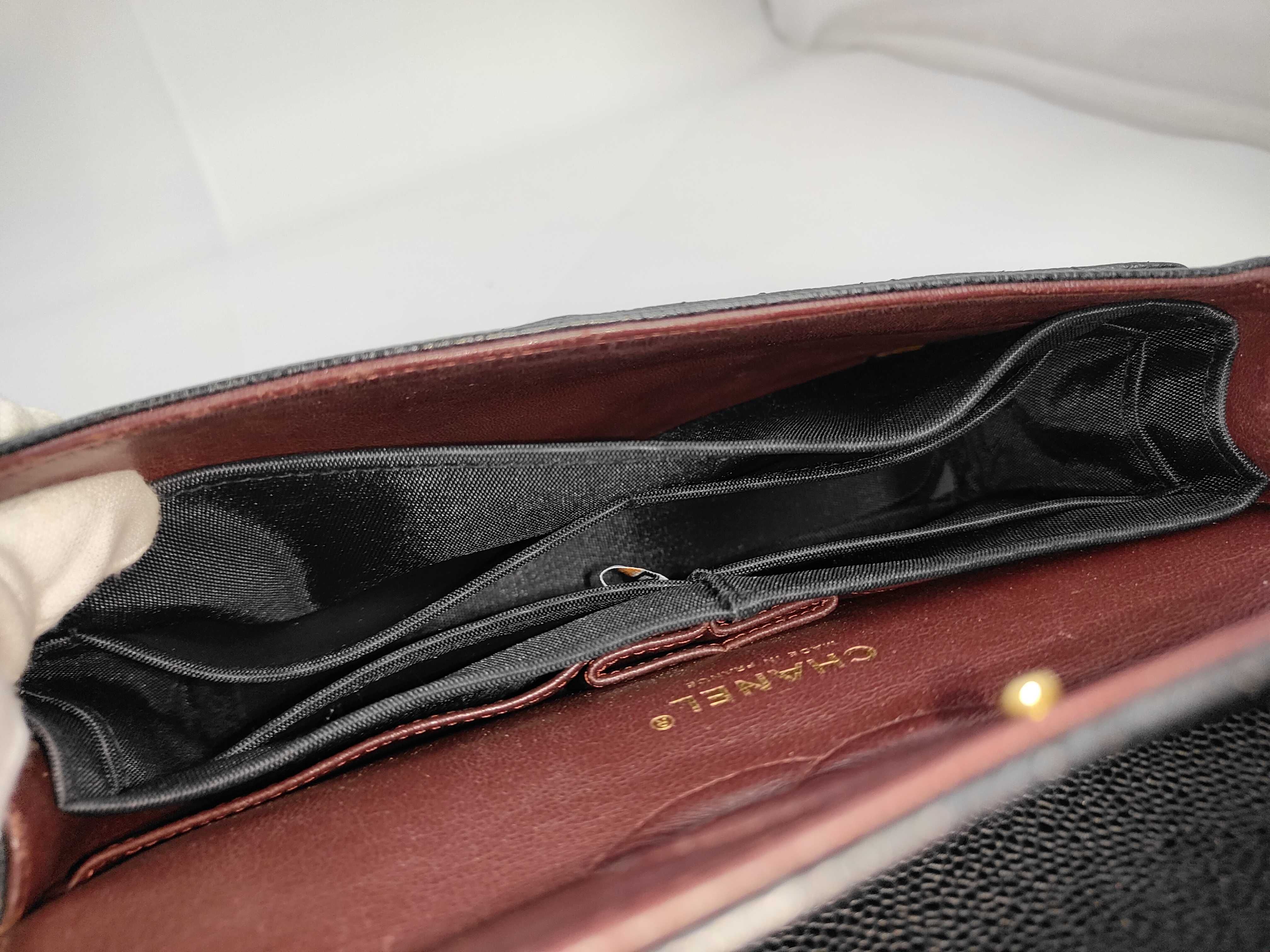 Matelassé 25 Caviar Skin Black Double Flap Gold Hardware Serial Number 15-series Shoulder Bag — view 8