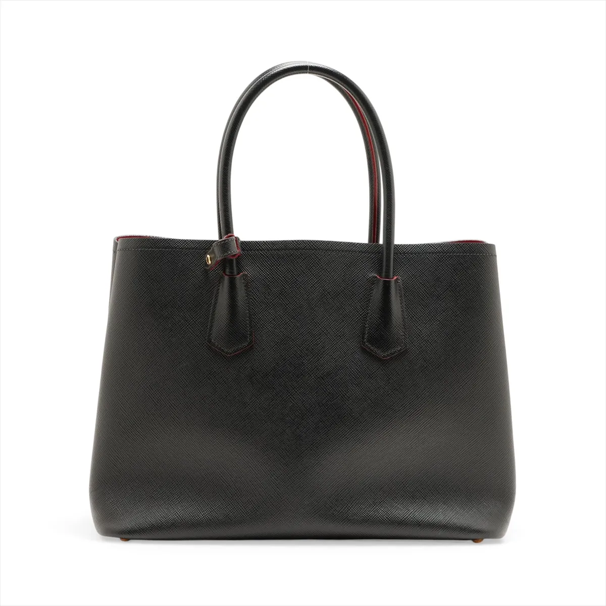 Saffiano Cuir Leather Tote Bag, Black — view 2