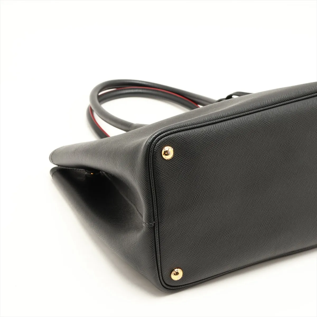 Saffiano Cuir Leather Tote Bag, Black — view 4