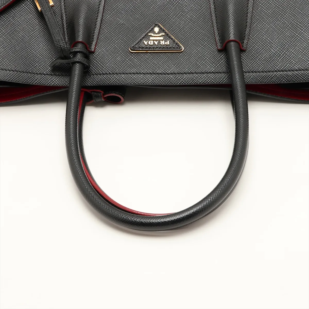 Saffiano Cuir Leather Tote Bag, Black — view 5
