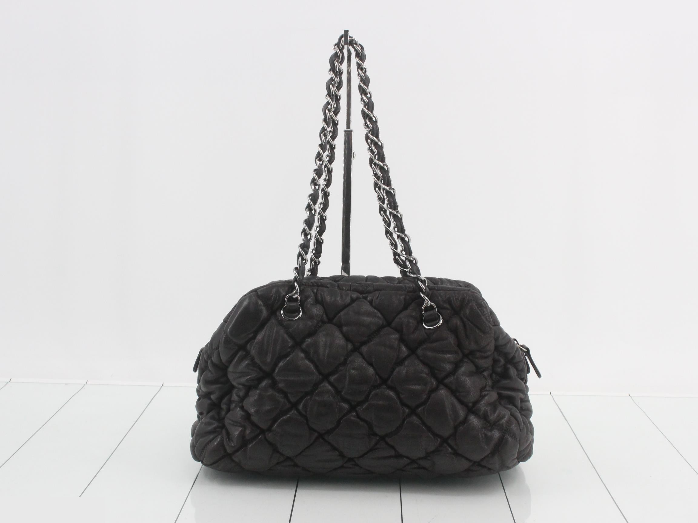 Bubble quilted leather Coco Mark chain semi-shoulder bag — view 2