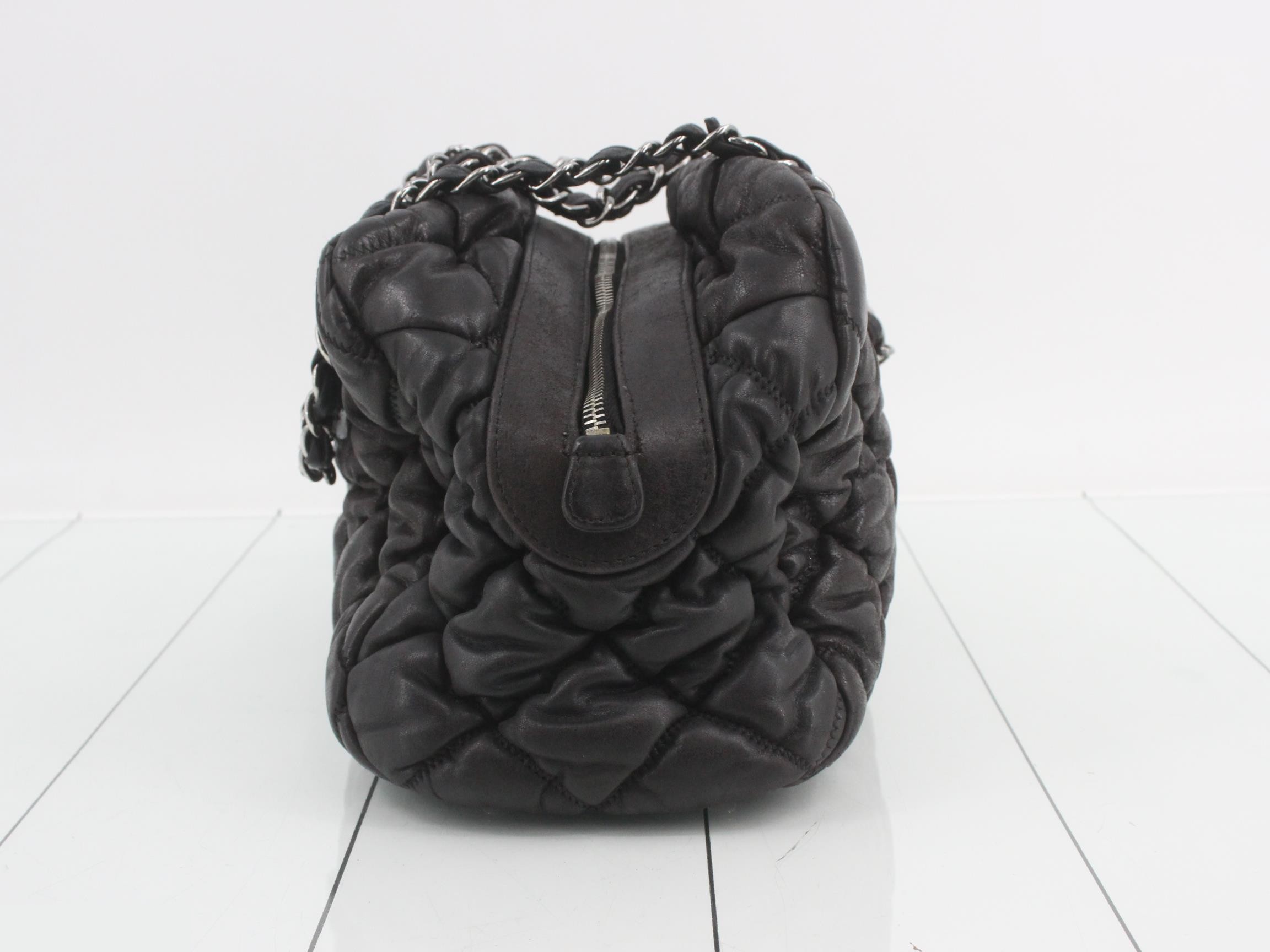 Bubble quilted leather Coco Mark chain semi-shoulder bag — view 3