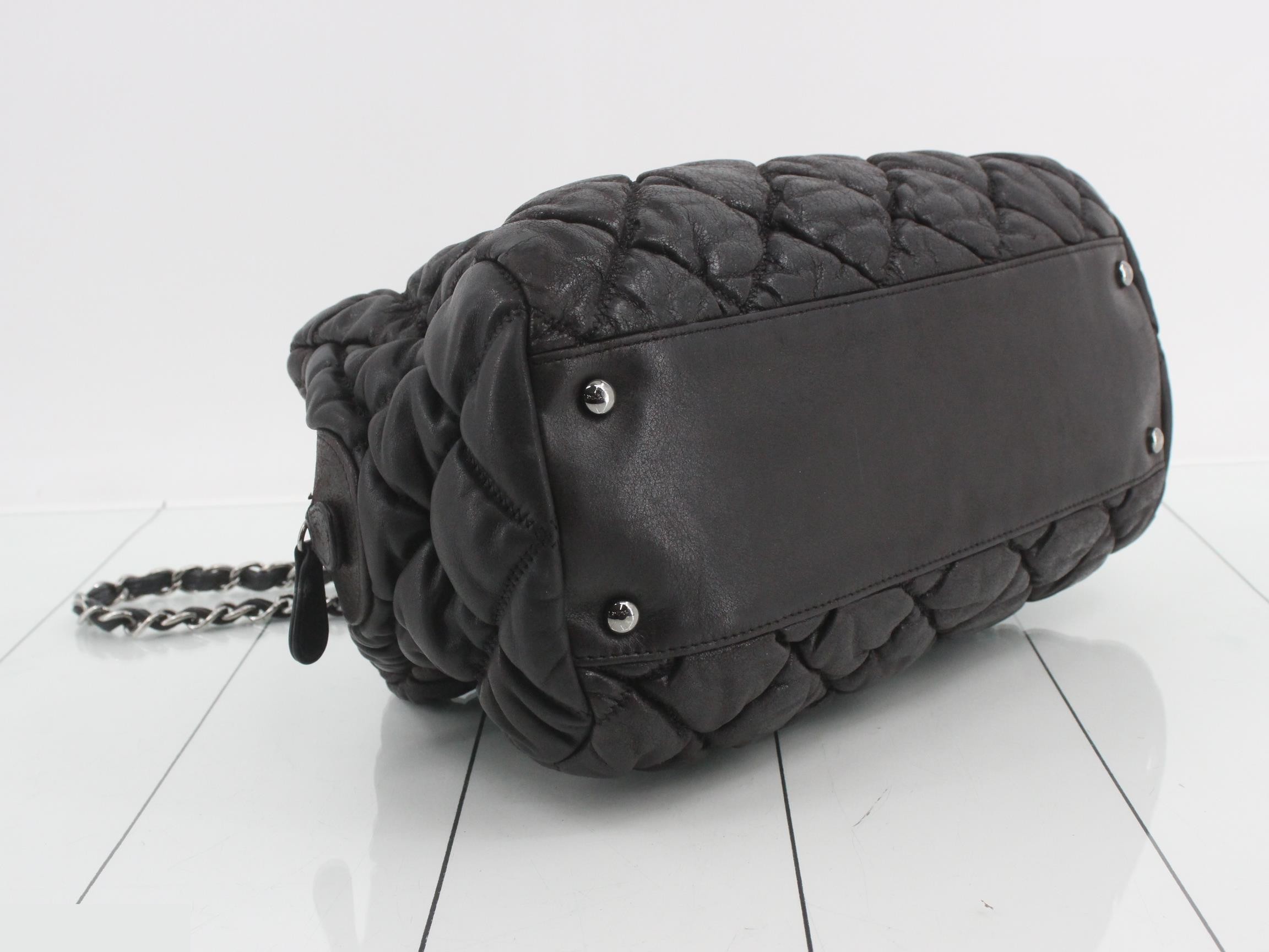 Bubble quilted leather Coco Mark chain semi-shoulder bag — view 5