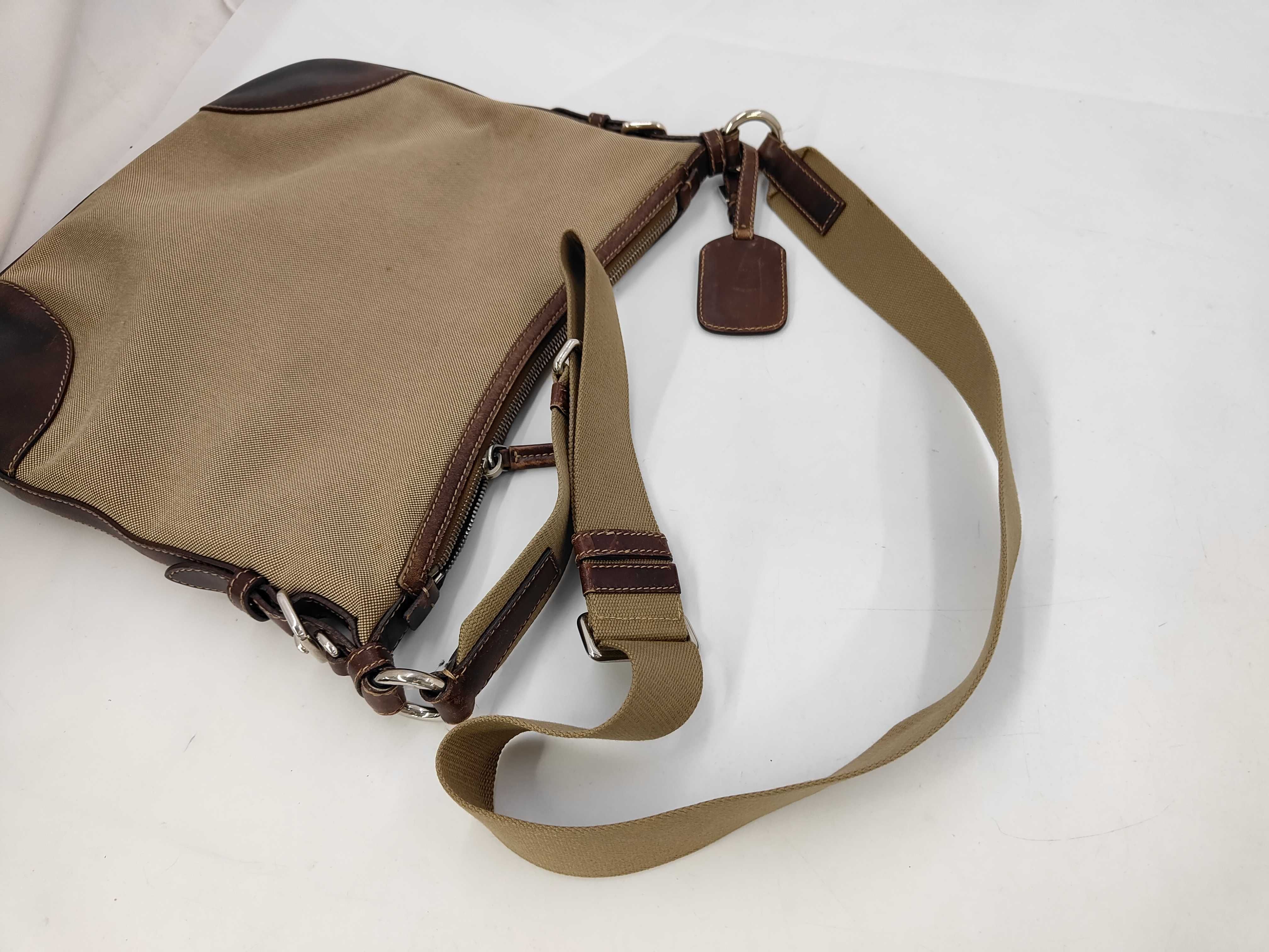 Logo Jacquard Shoulder Bag Canvas Beige Shoulder Bag — view 7