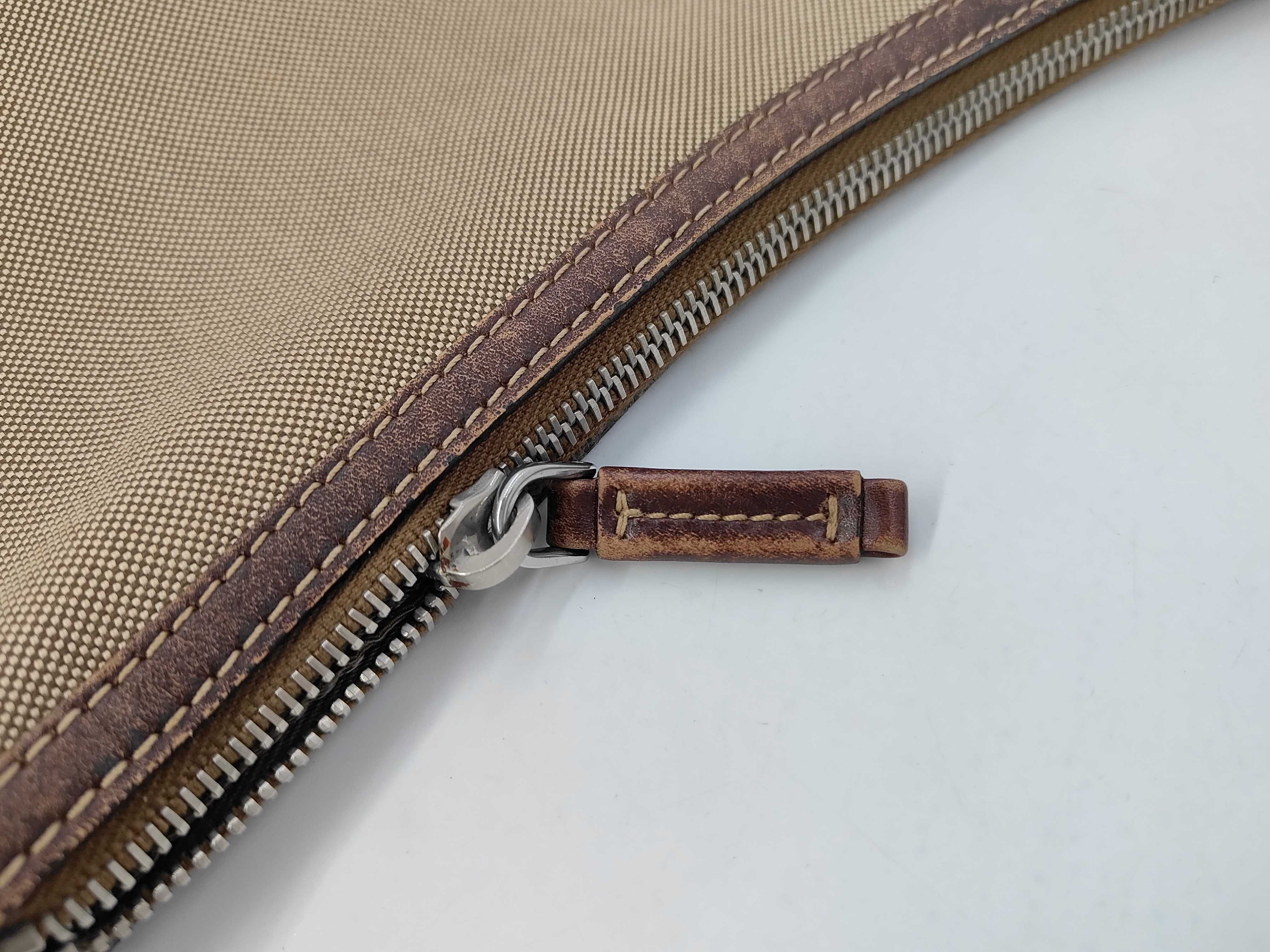Logo Jacquard Shoulder Bag Canvas Beige Shoulder Bag — view 9