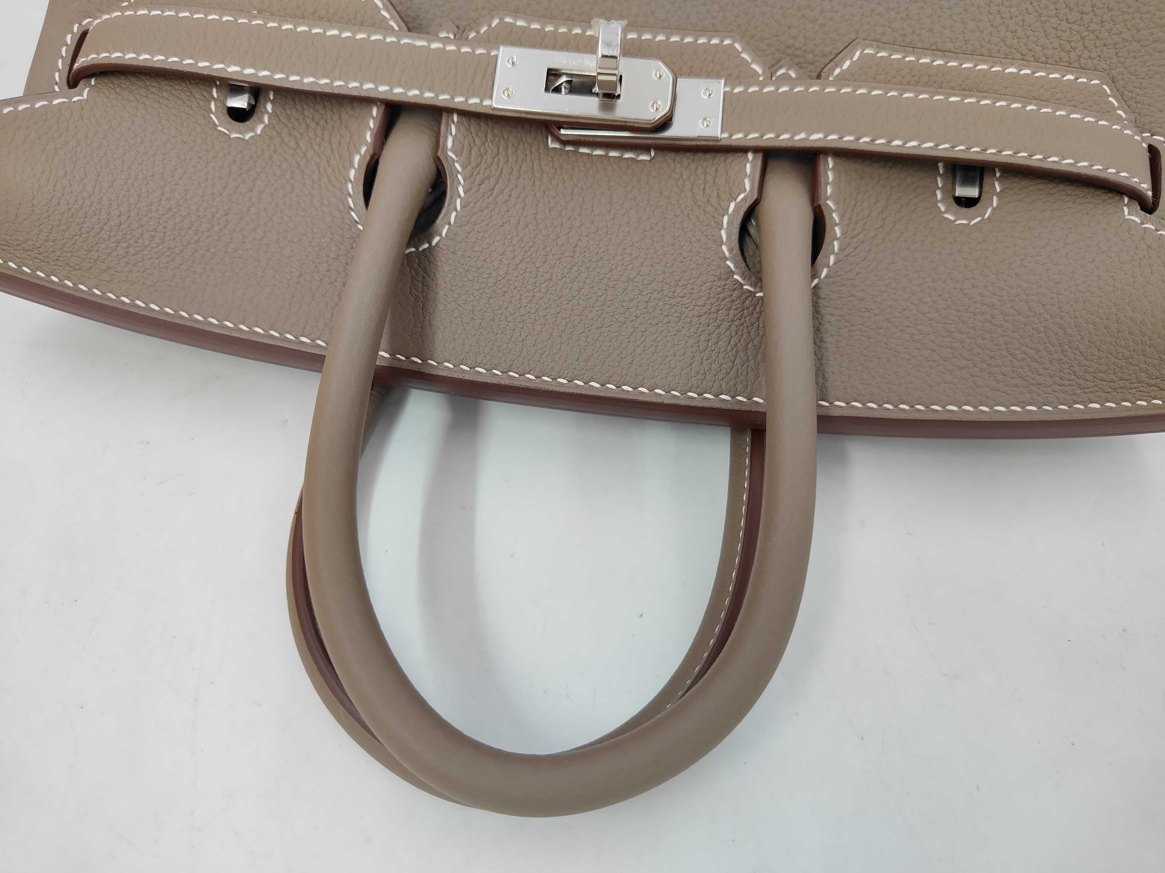 Birkin 25 Togo Etoupe Silver Hardware G Stamp Handbag — view 5