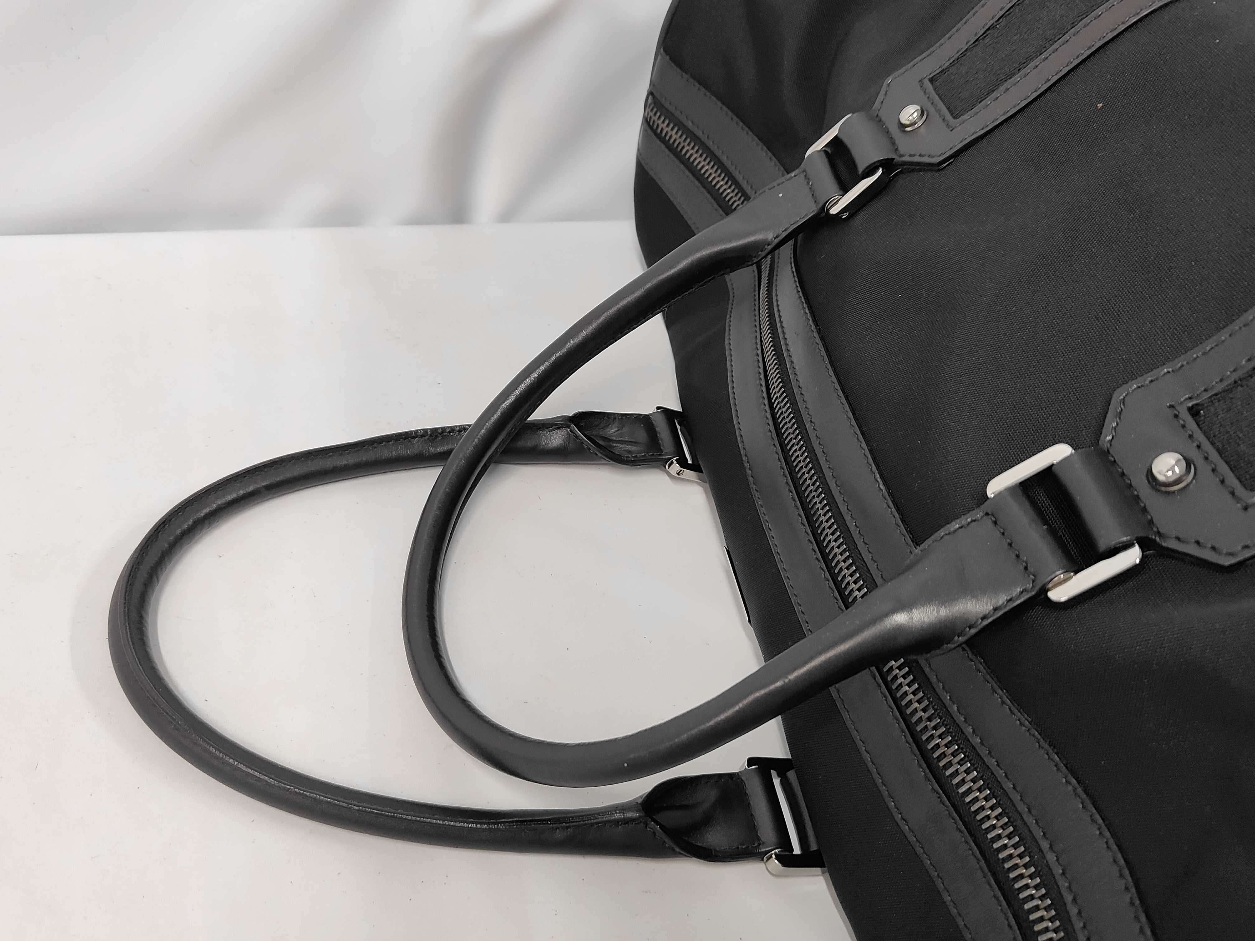 Black Nylon Canvas Leather 2-Way Boston Bag — view 5
