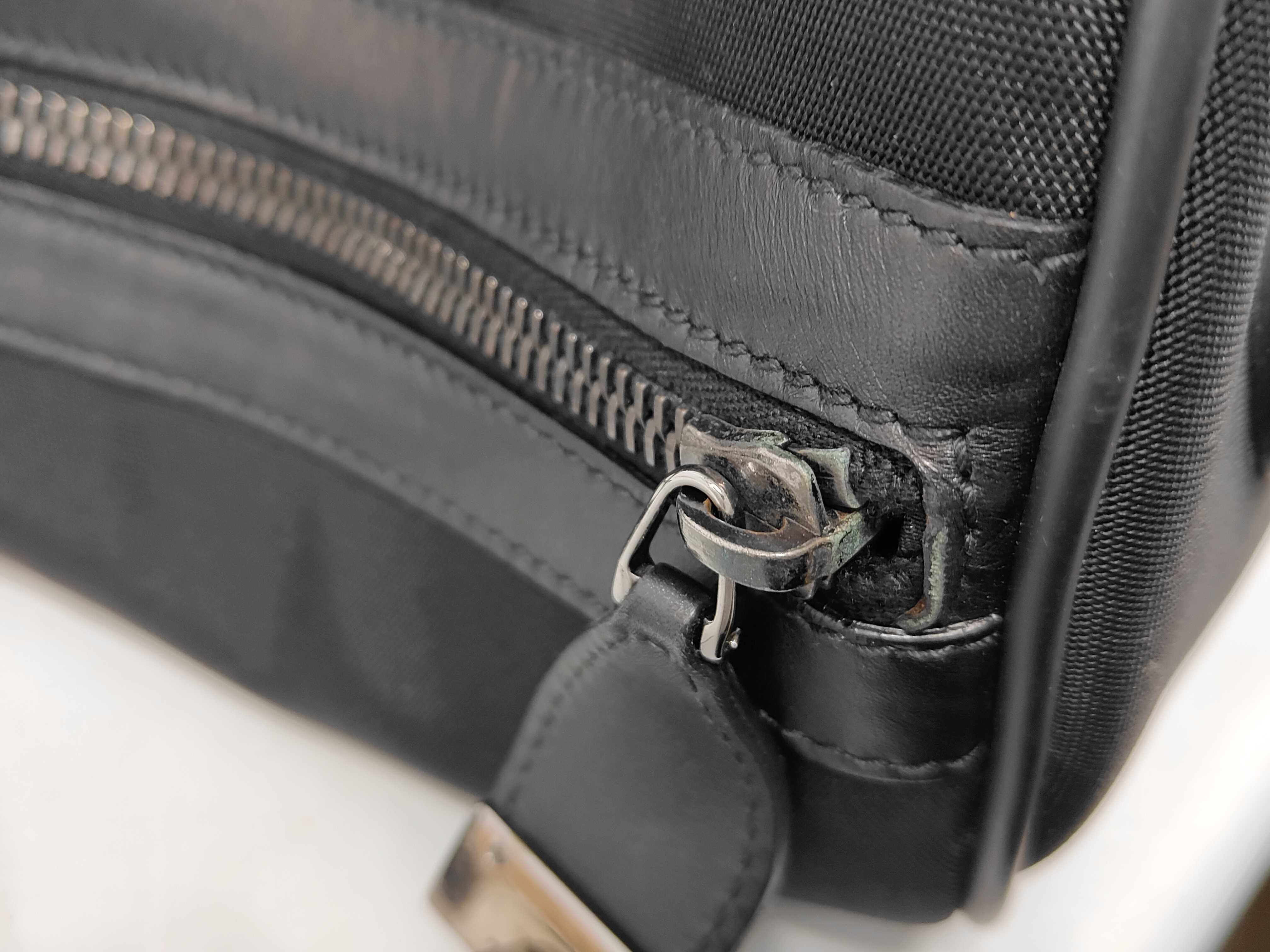 Black Nylon Canvas Leather 2-Way Boston Bag — view 8