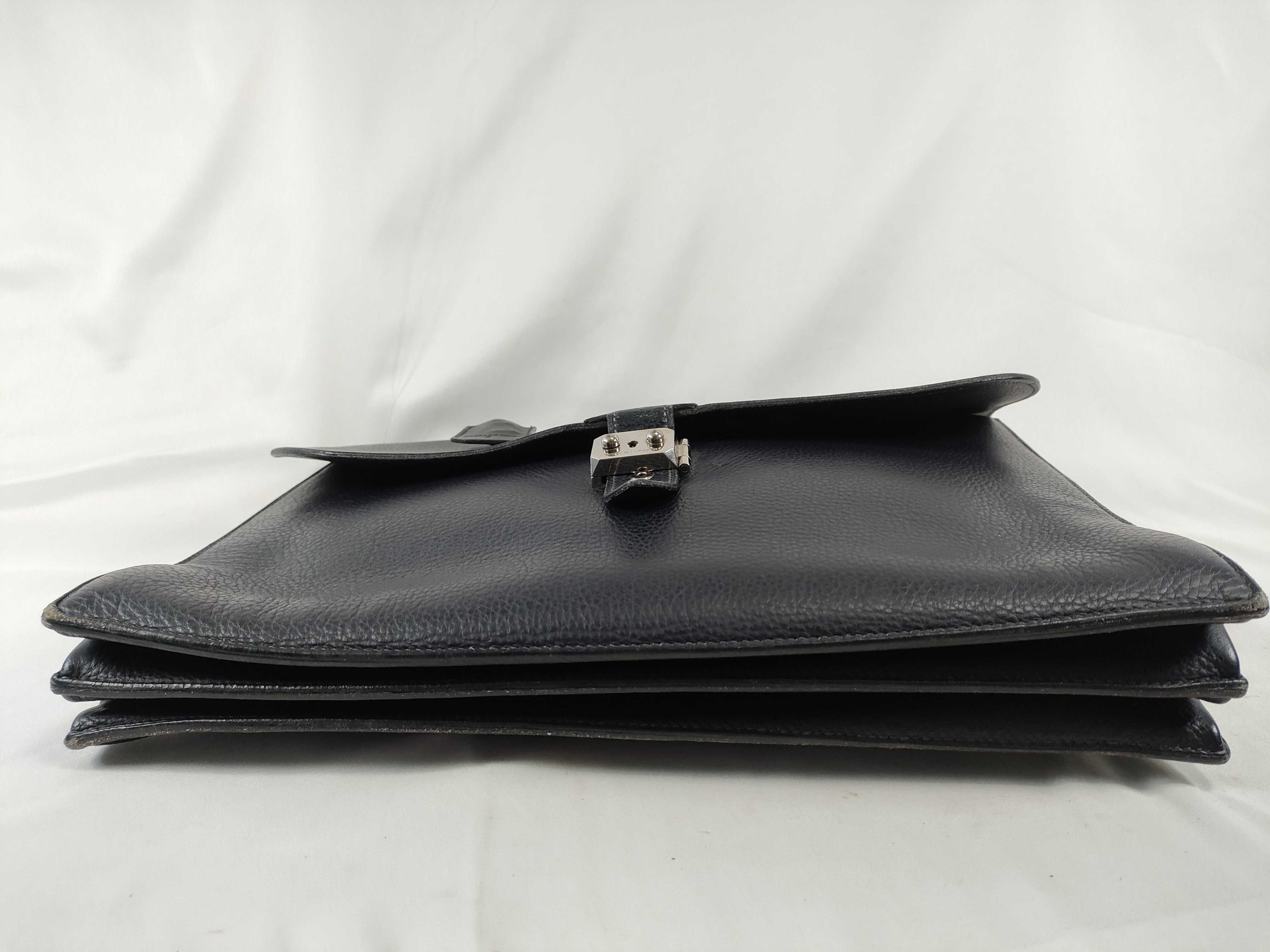 Sac à Dépêches 38 Togo Black E stamp Silver hardware Business bag — view 7