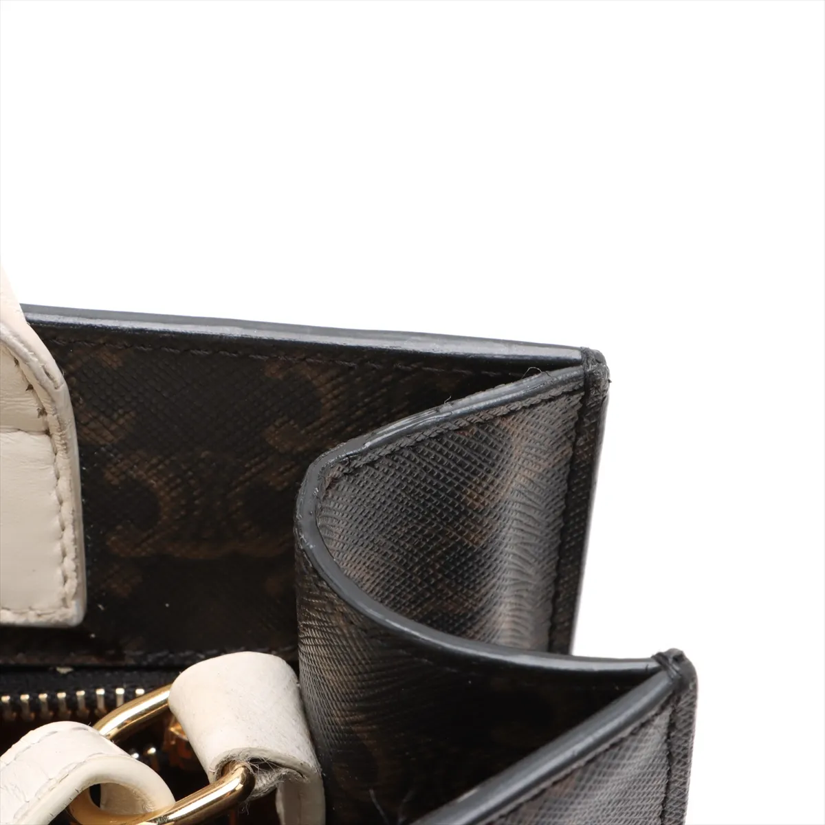 Triomphe Vertical Cover PVC x Leather 2WAY Handbag Brown — view 14