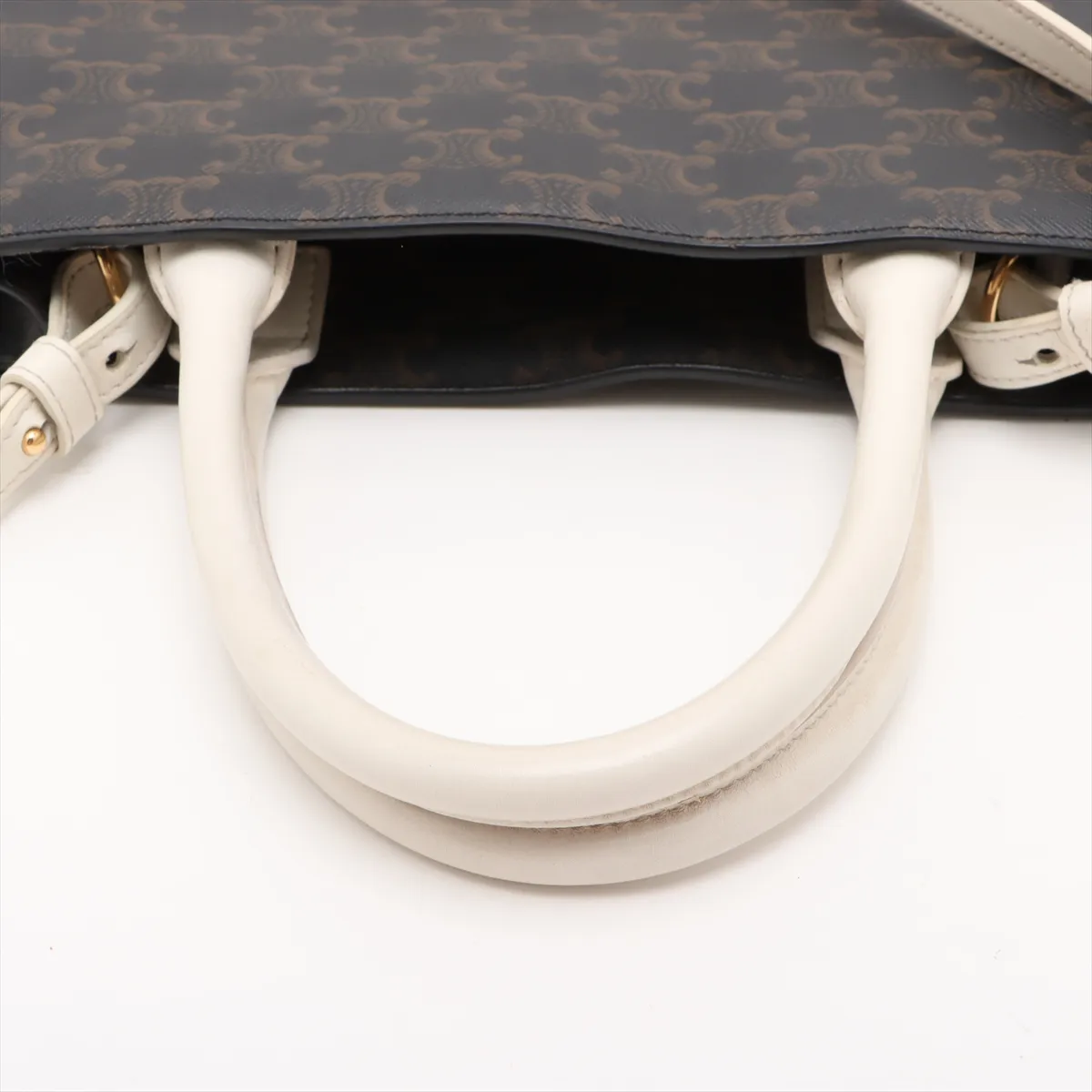 Triomphe Vertical Cover PVC x Leather 2WAY Handbag Brown — view 5