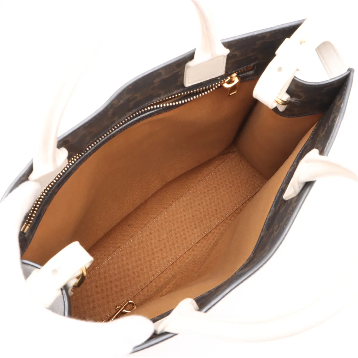 Triomphe Vertical Cover PVC x Leather 2WAY Handbag Brown — view 8