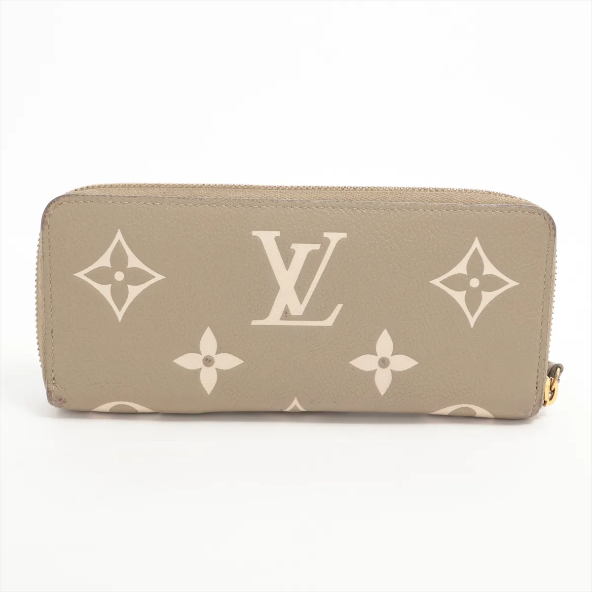 Bicolor Monogram Empreinte Portefeuille Clemence M82478 Khaki Round Zip Wallet (RFID detected) — view 2
