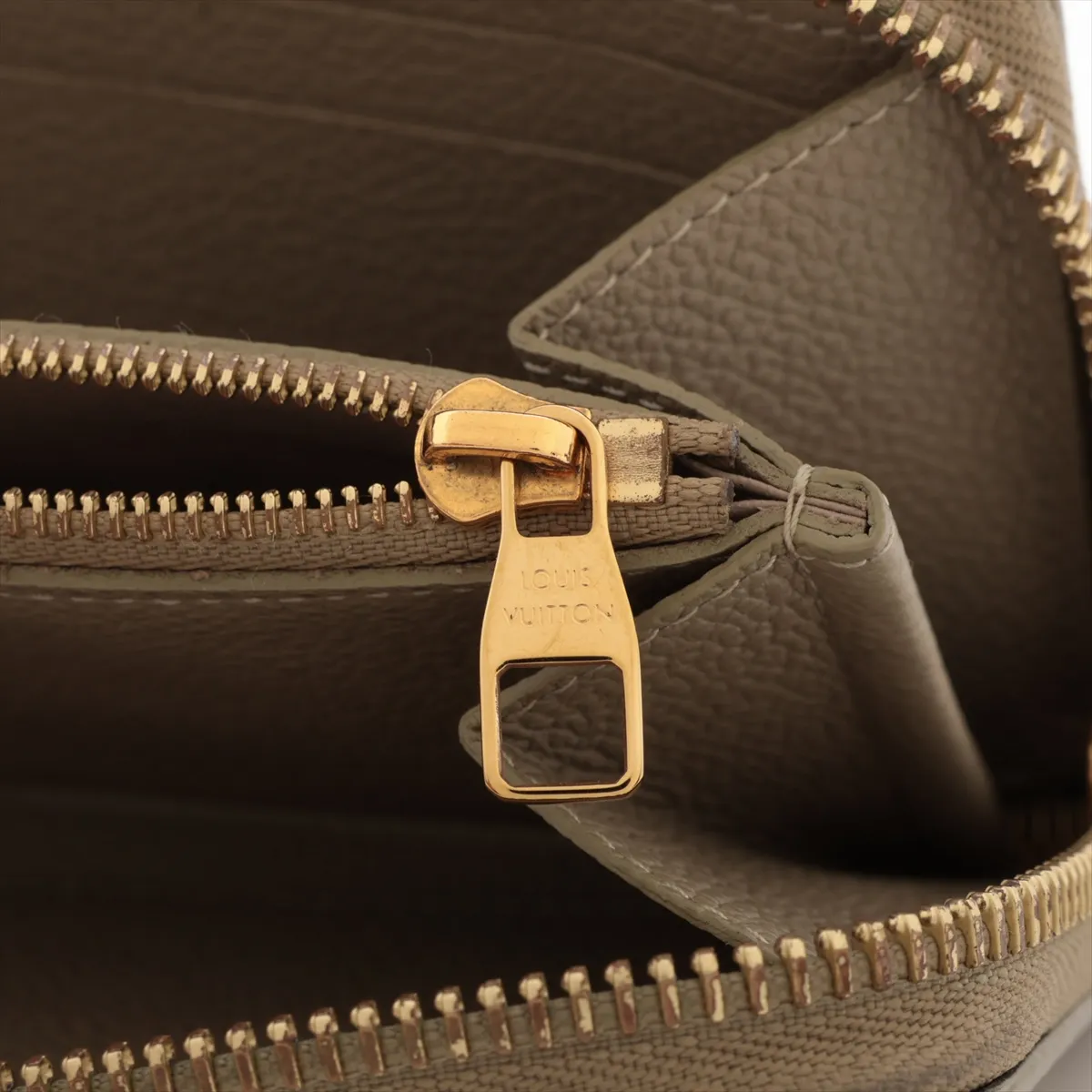 Bicolor Monogram Empreinte Portefeuille Clemence M82478 Khaki Round Zip Wallet (RFID detected) — view 9