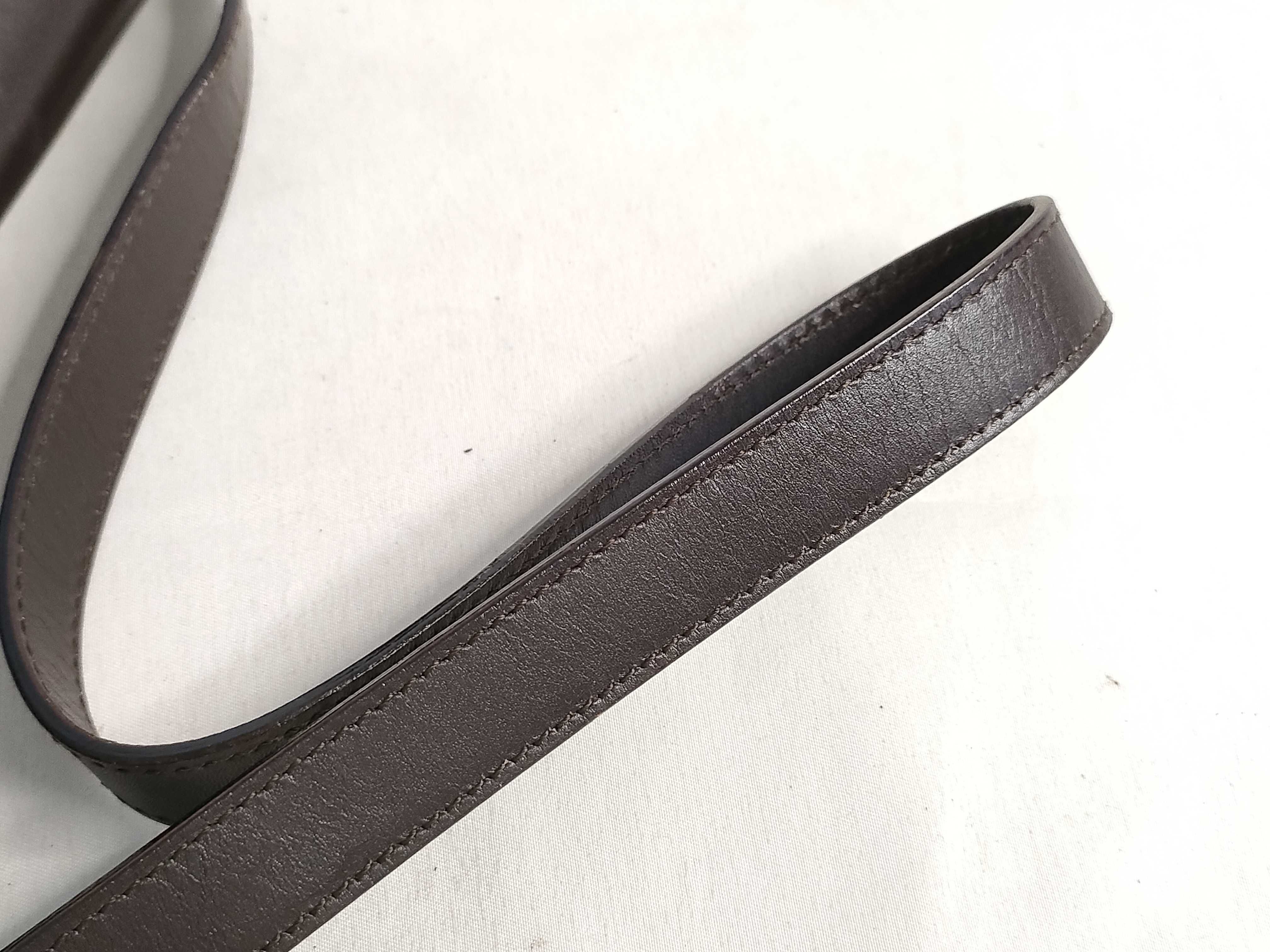 Leather Shoulder Bag, Dark Brown — view 4