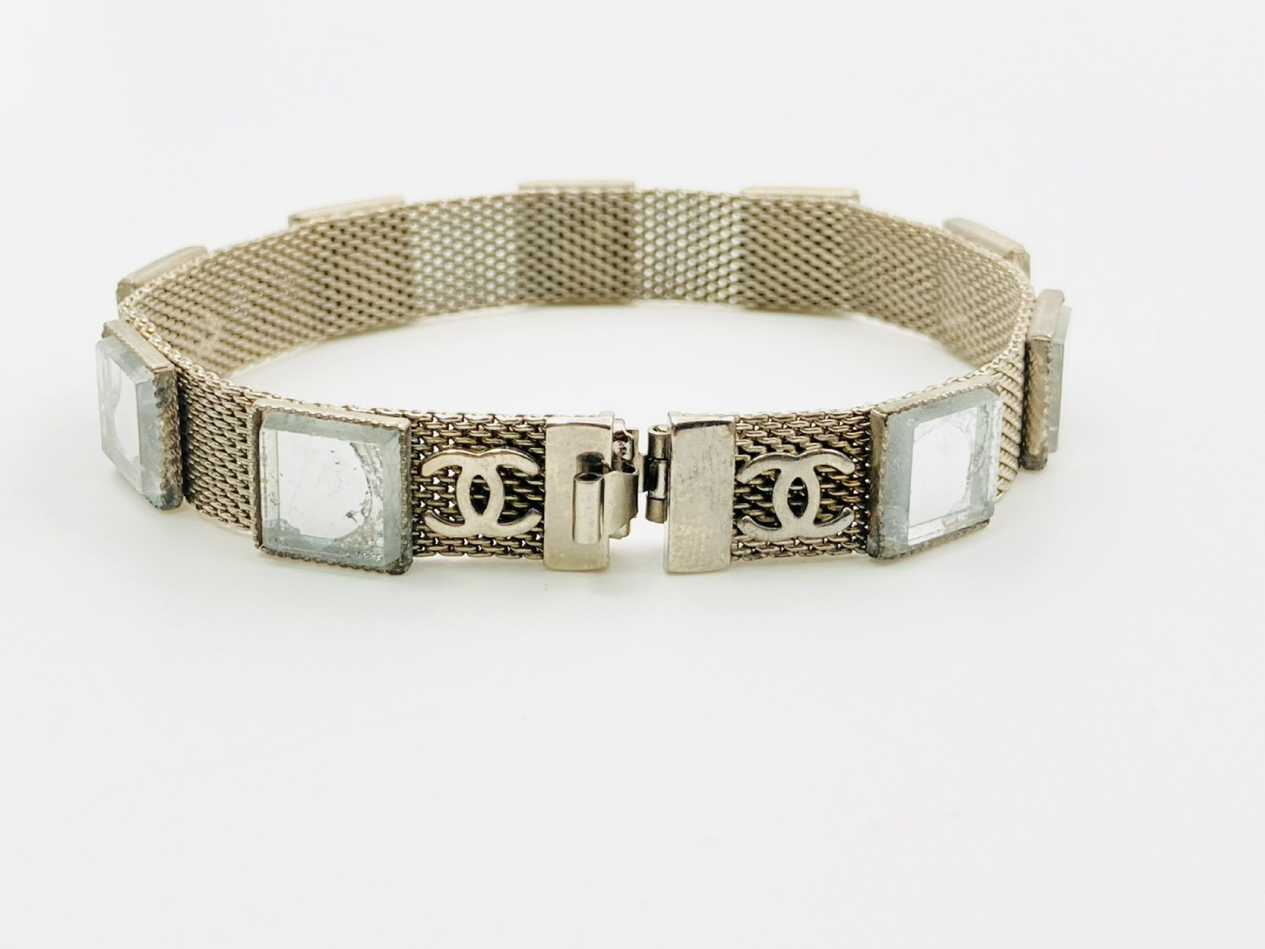 Coco Mark Mirror Square Mesh Bracelet 99P Metal Silver Bracelet/Bangle — view 3