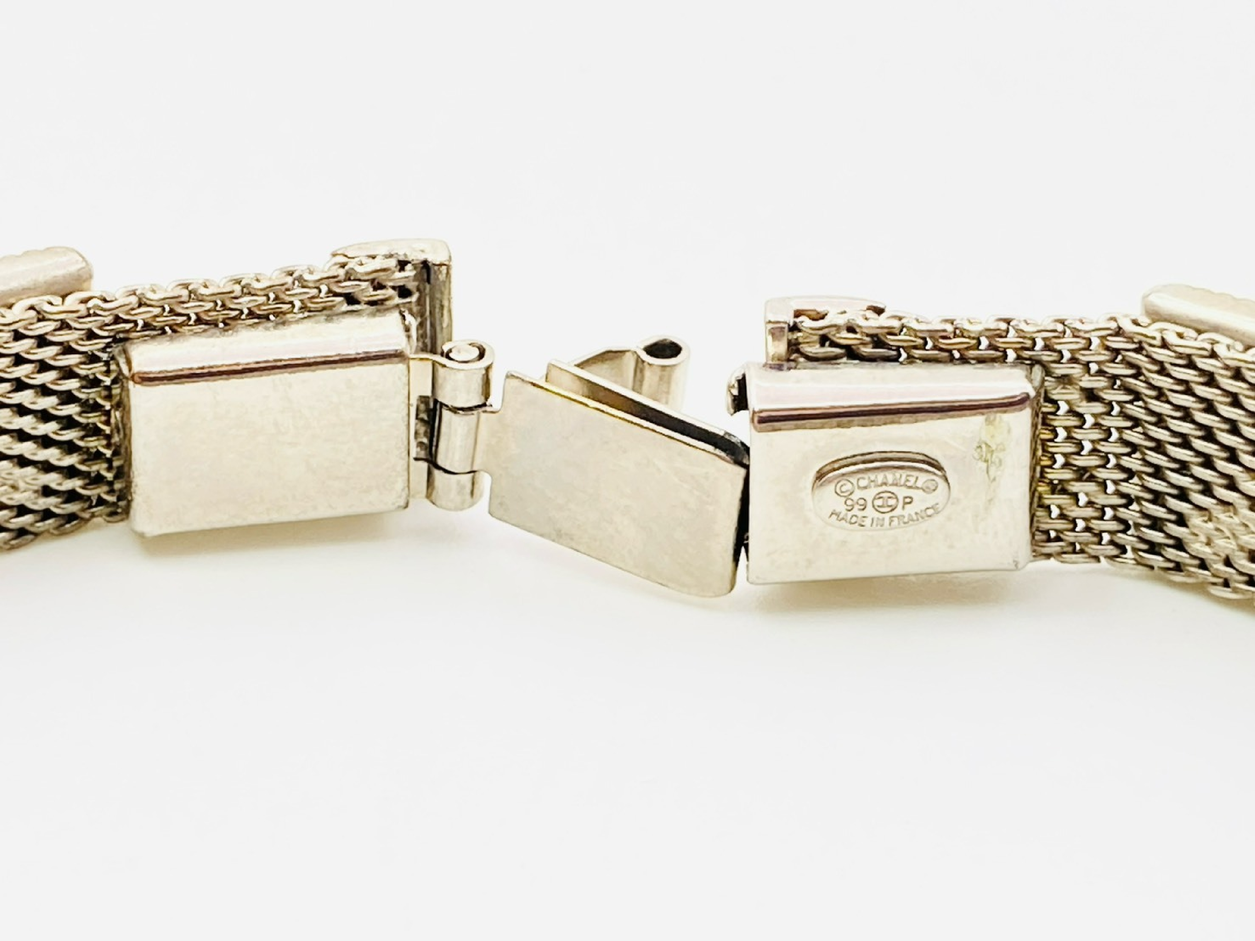Coco Mark Mirror Square Mesh Bracelet 99P Metal Silver Bracelet/Bangle — view 4