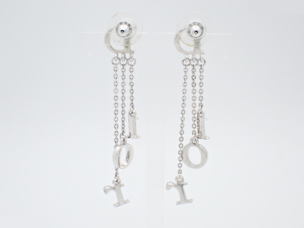 logo rhinestone dangle earrings, with box. — view 2
