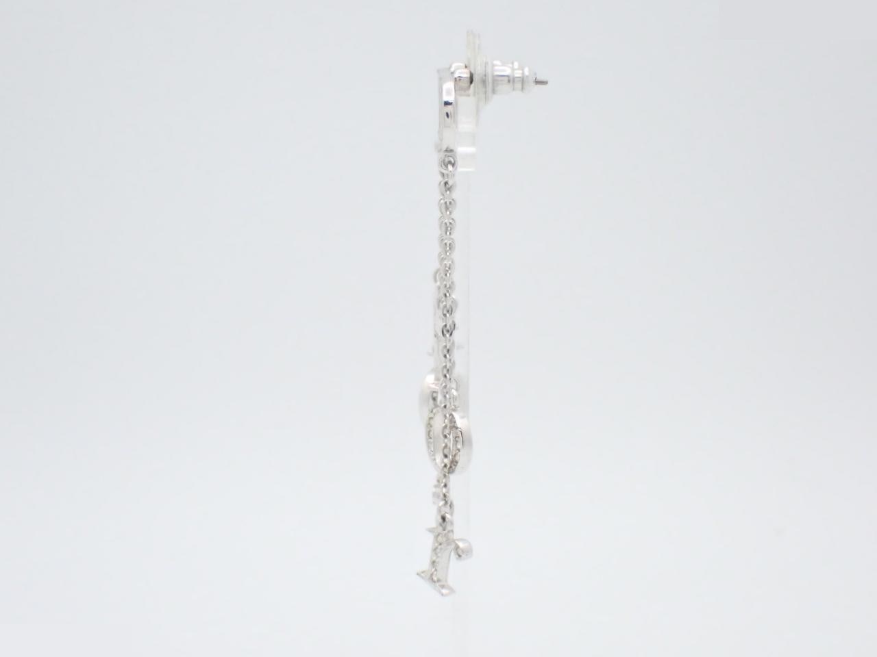 logo rhinestone dangle earrings, with box. — view 3