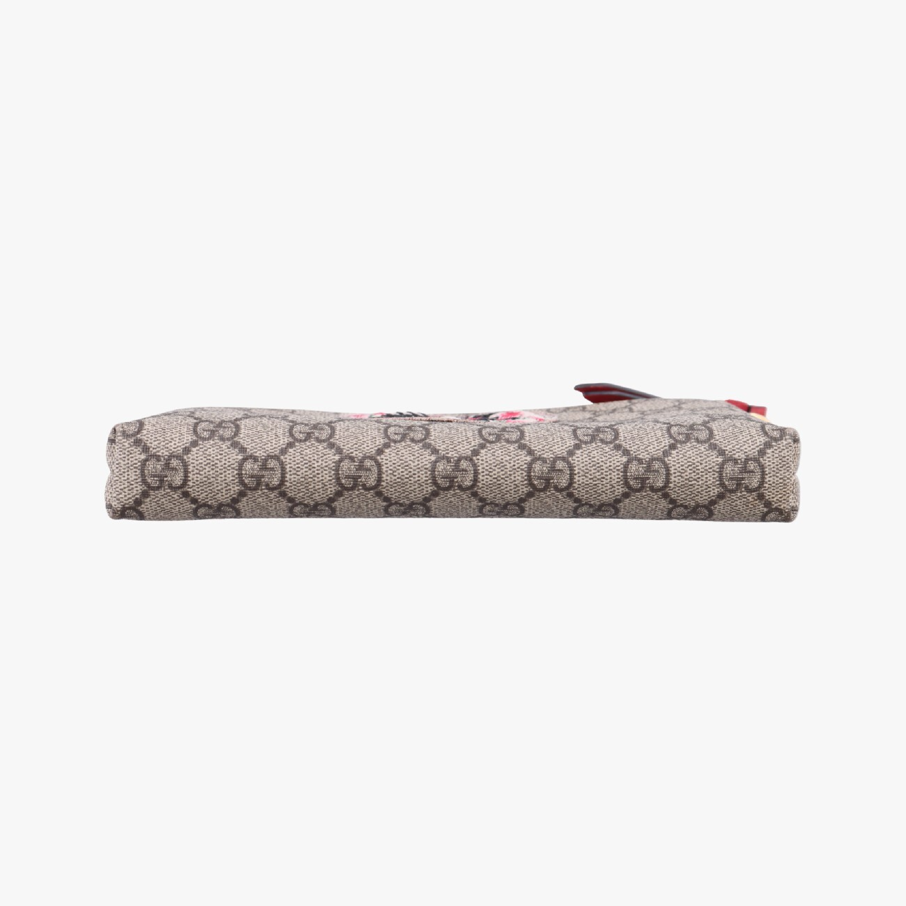 GG Supreme Heart Chain Pochette, Beige x Red, PVC Coated Canvas, 456866 Handbag — view 3