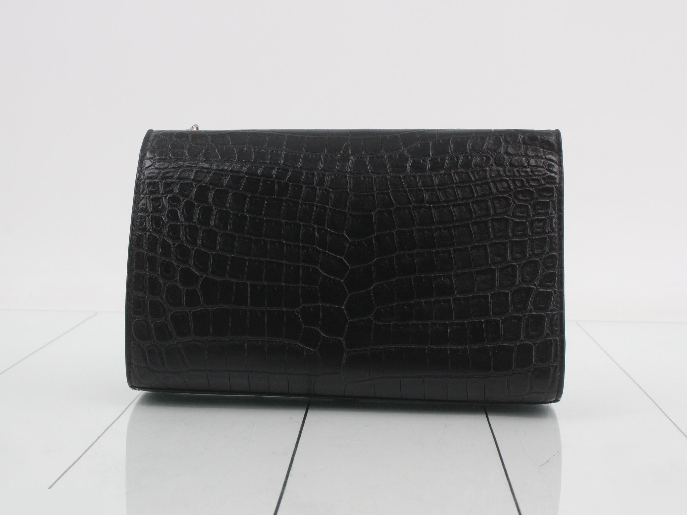 Kate Leather Crocodile Embossed Chain Shoulder Bag — view 2
