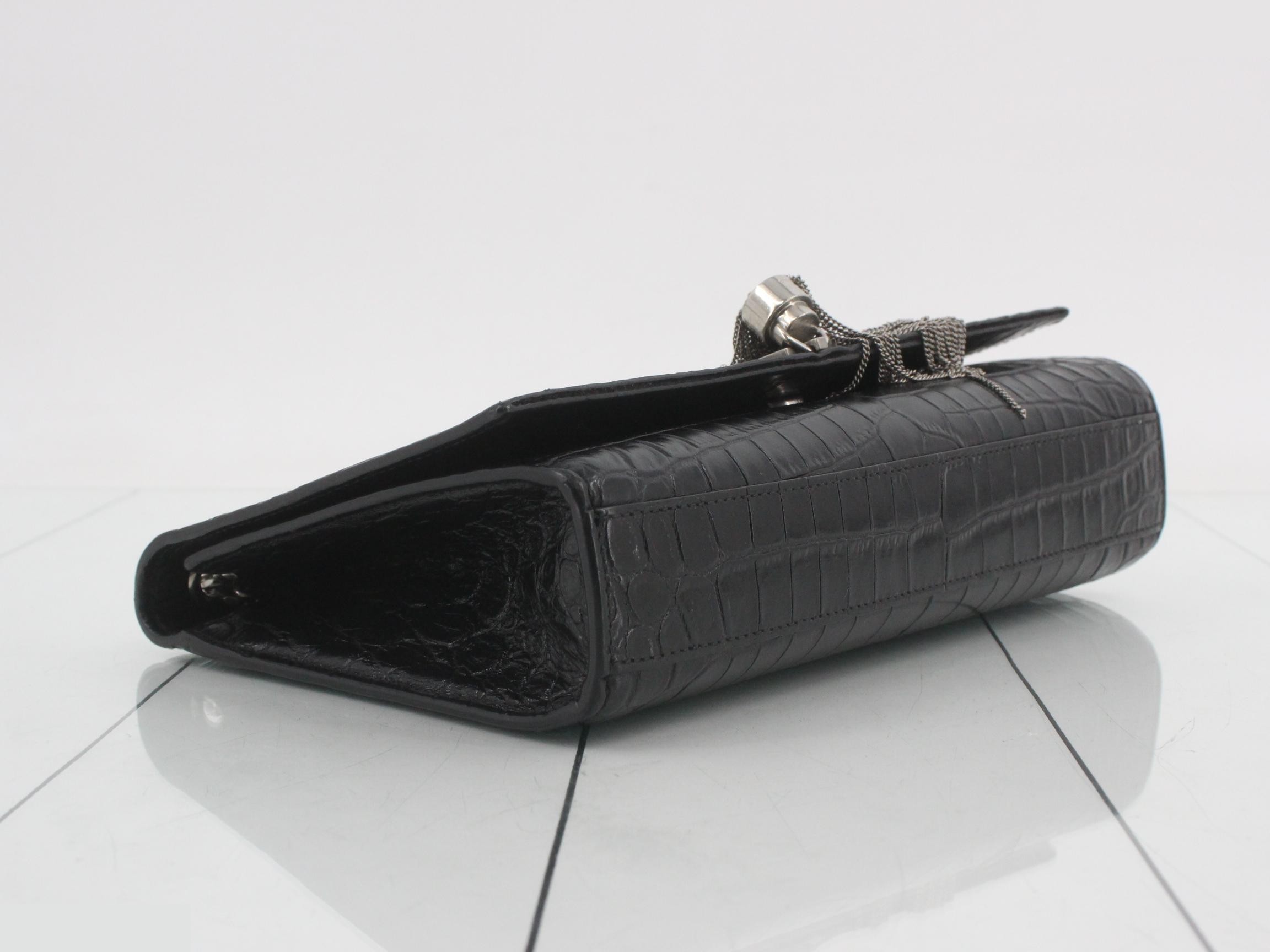 Kate Leather Crocodile Embossed Chain Shoulder Bag — view 5