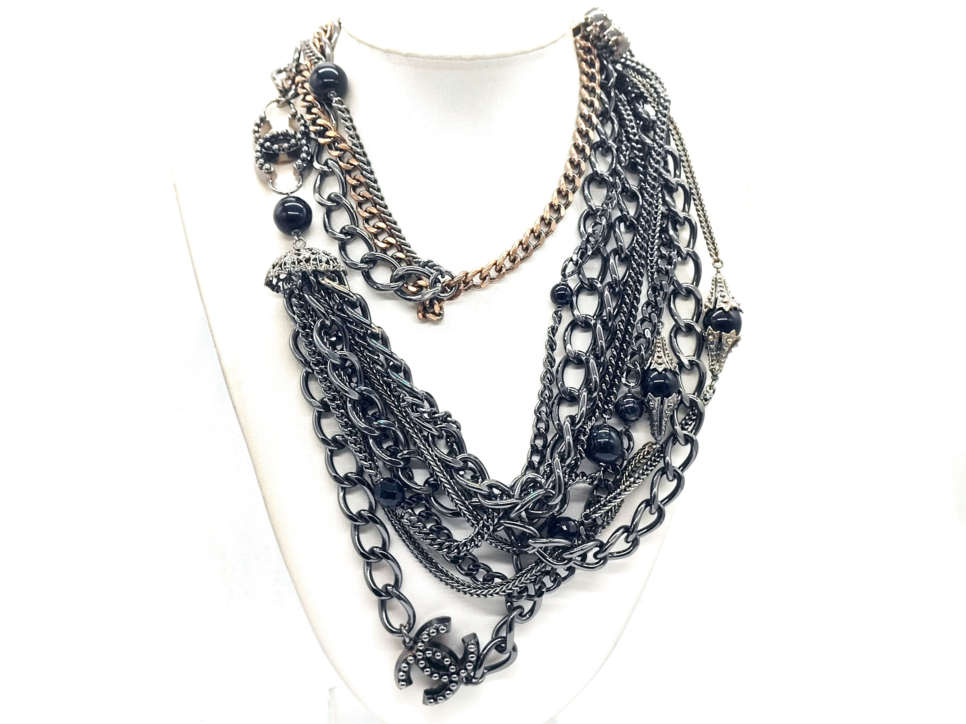 Coco Mark Big Long Necklace 03P, Total Length Approx. 94cm