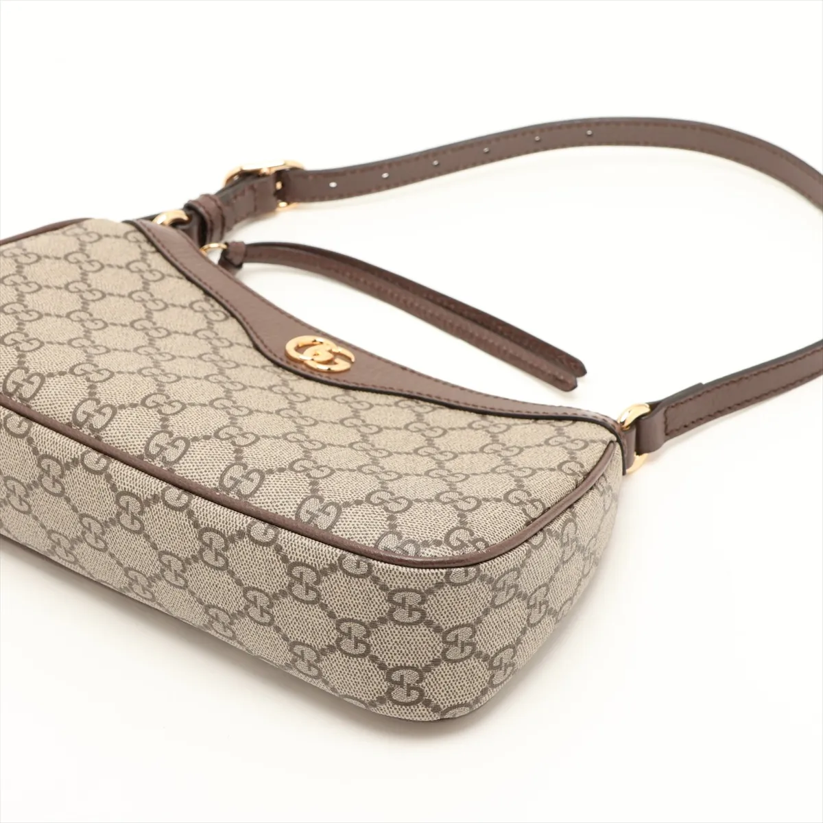 GG Supreme PVC x Leather Shoulder Bag, Brown, 735145 — view 3