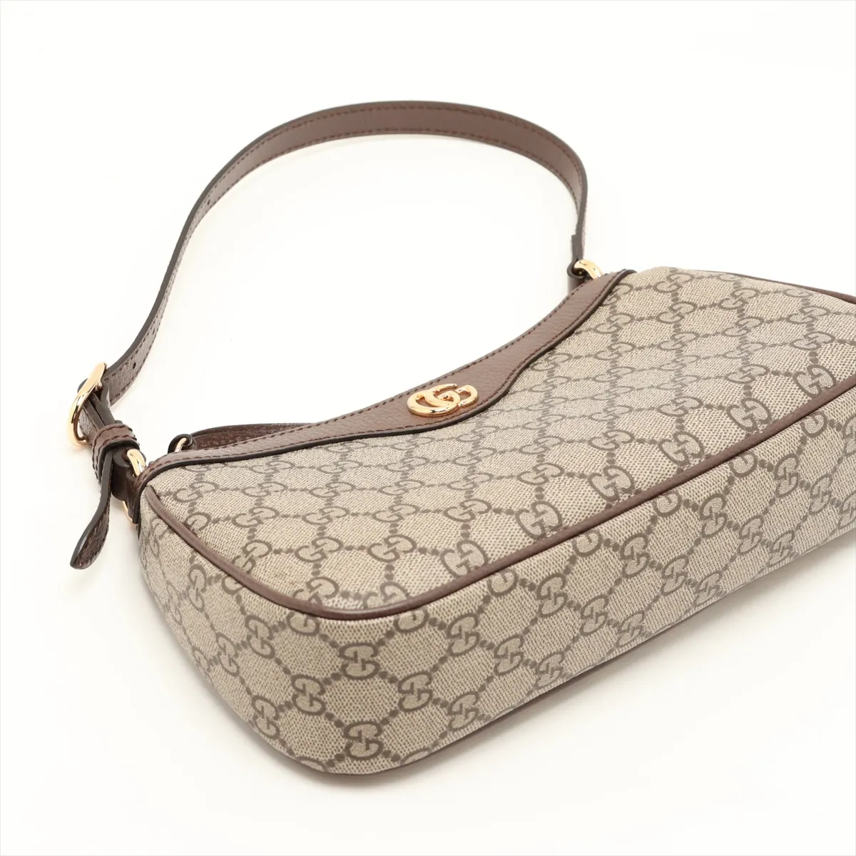 GG Supreme PVC x Leather Shoulder Bag, Brown, 735145 — view 4