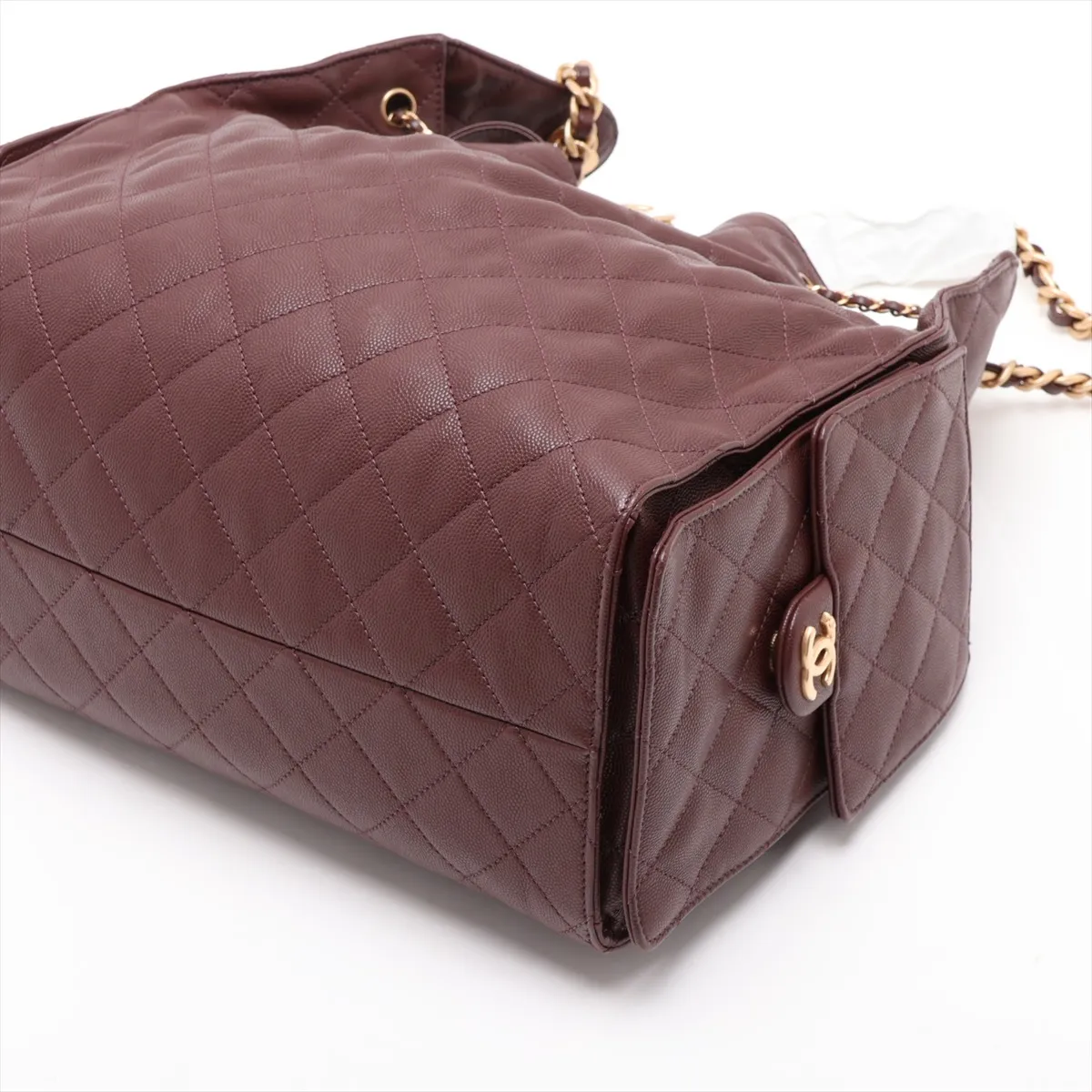 [Individually packaged] Chanel 25 Medium Caviar Skin Chain Shoulder Bag, Brown with Gold Hardware, T9J7TX0L, Random Plate, AS5311 — view 3