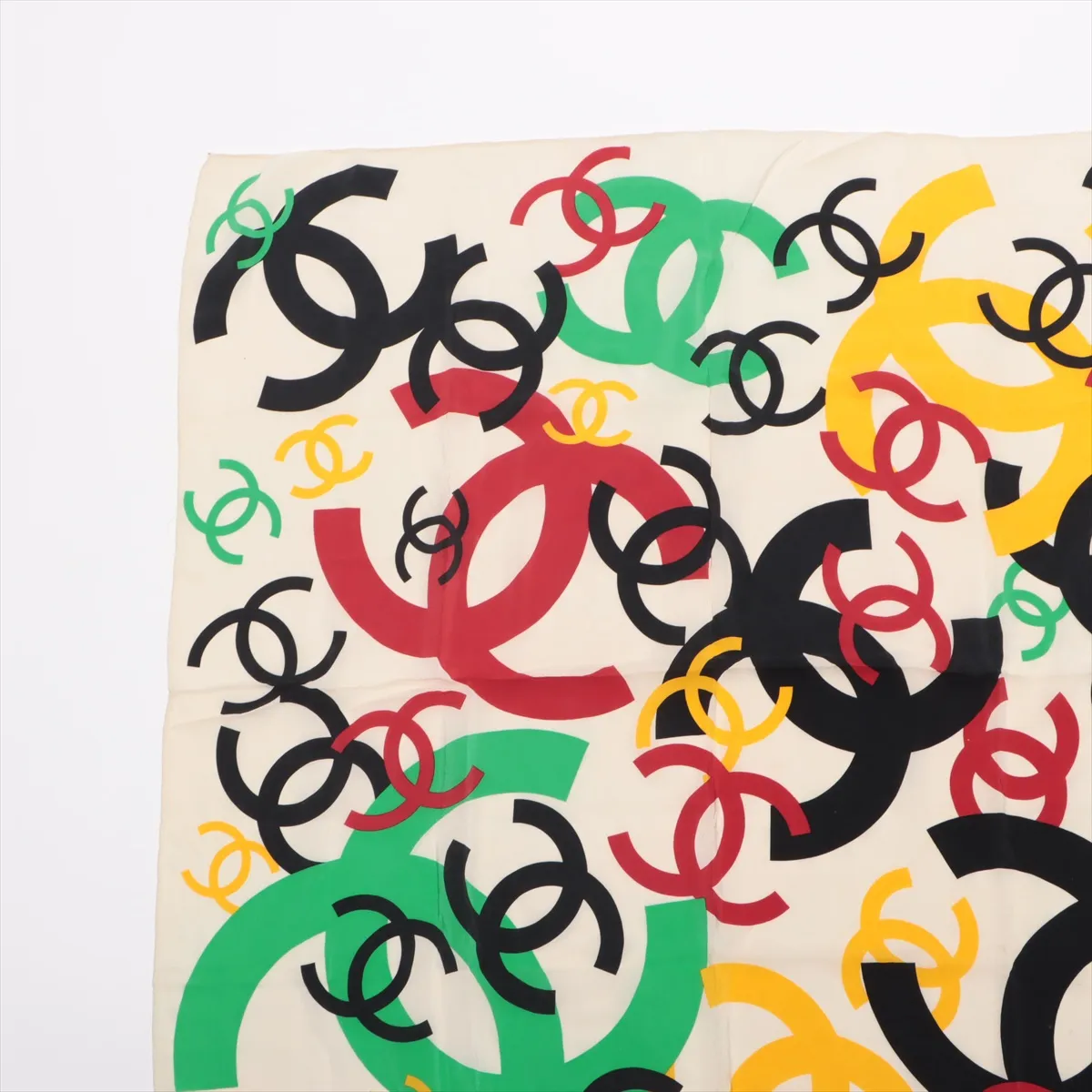 Coco Mark Scarf Fabric Ivory x Multicolor — view 2