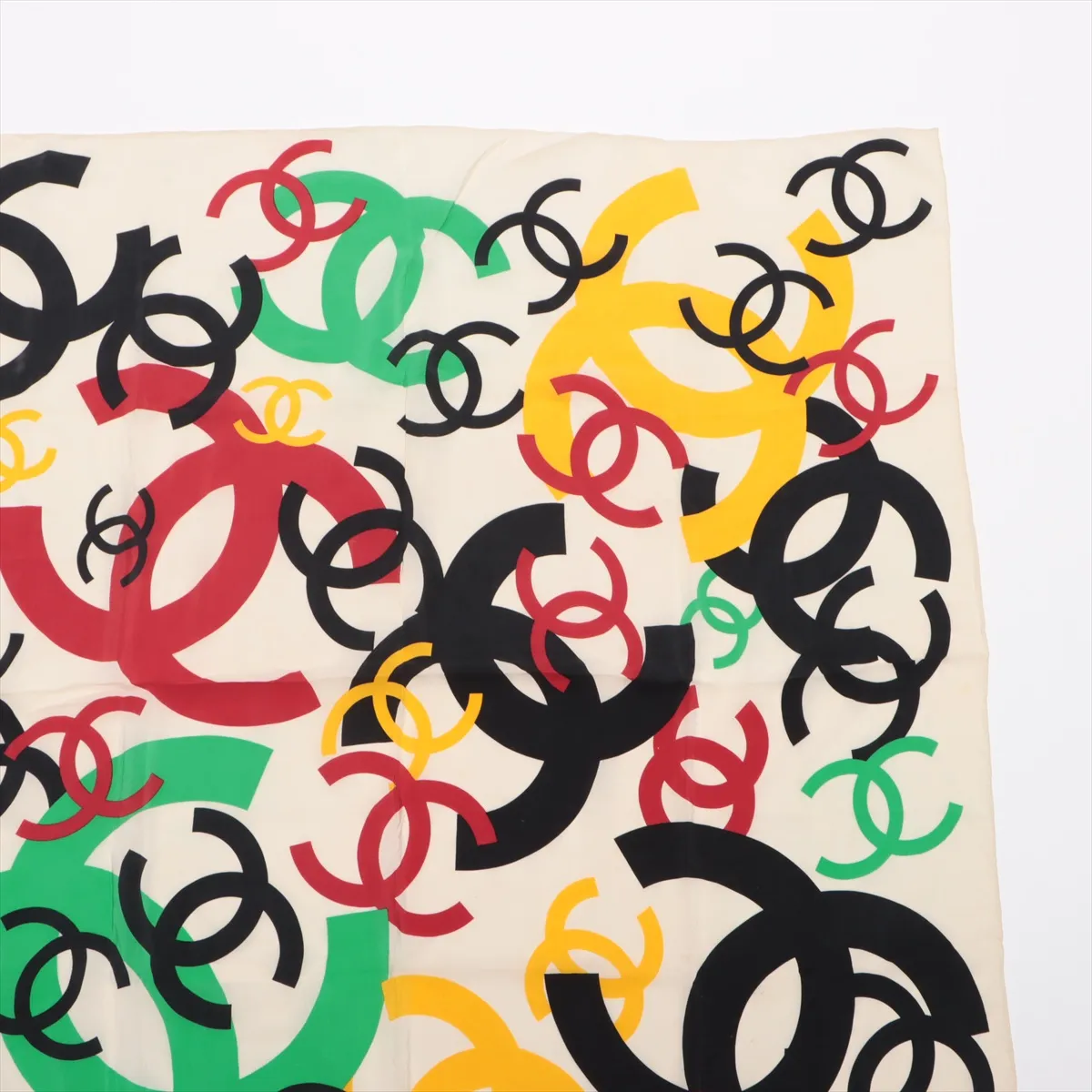 Coco Mark Scarf Fabric Ivory x Multicolor — view 3
