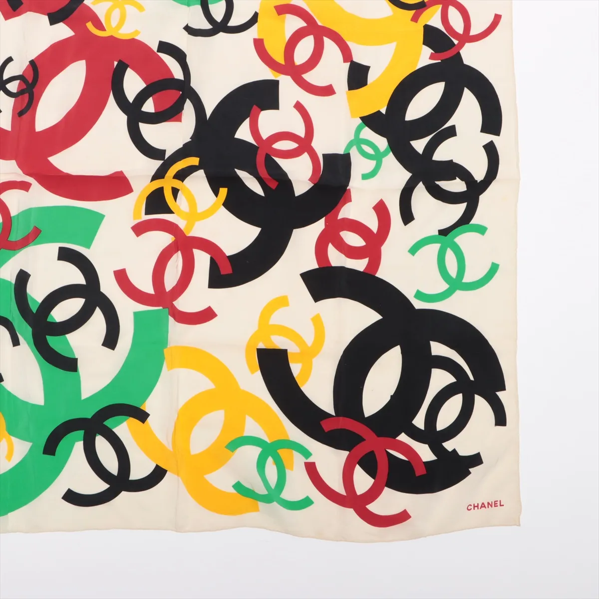 Coco Mark Scarf Fabric Ivory x Multicolor — view 4