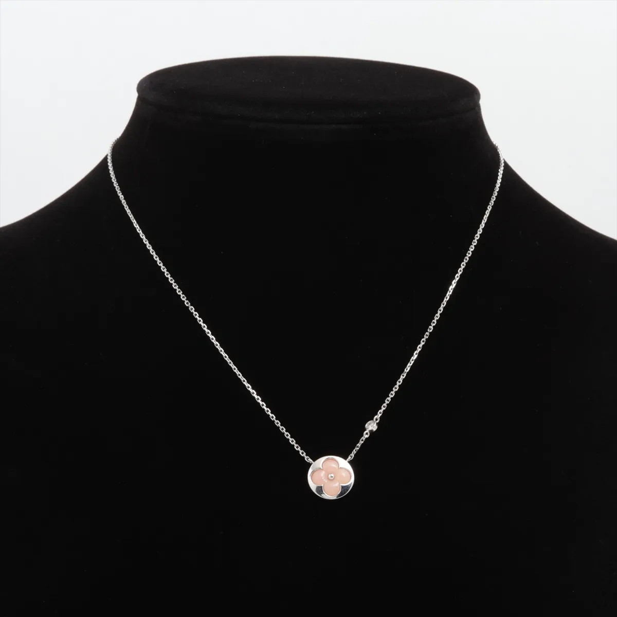 Pendant Sun Blossom BB Pink Opal Diamond Necklace 750 (WG) 4.3g C68978 (Stone has — view 5
