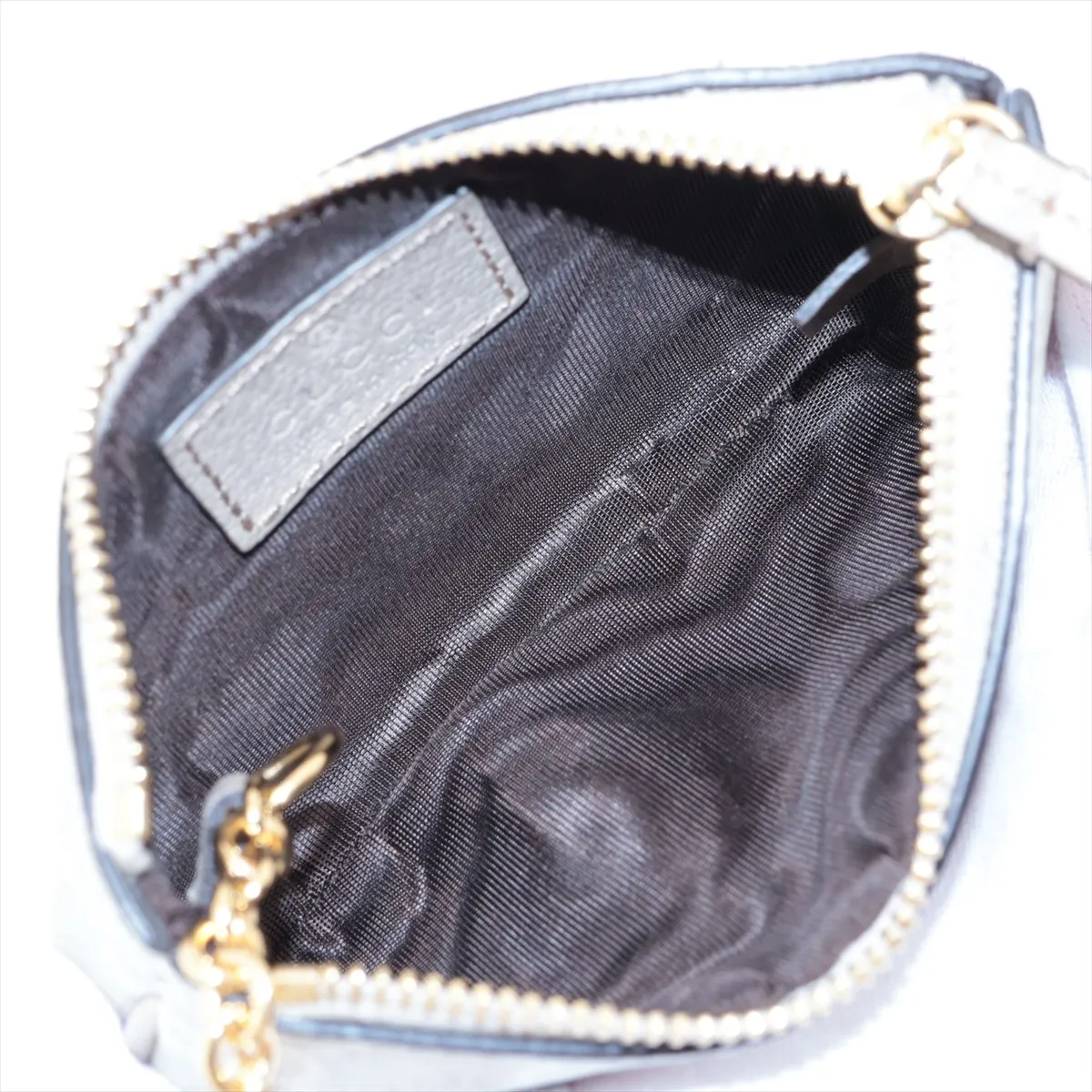 GG Supreme 772321 PVC x Leather Coin Case, Beige — view 3