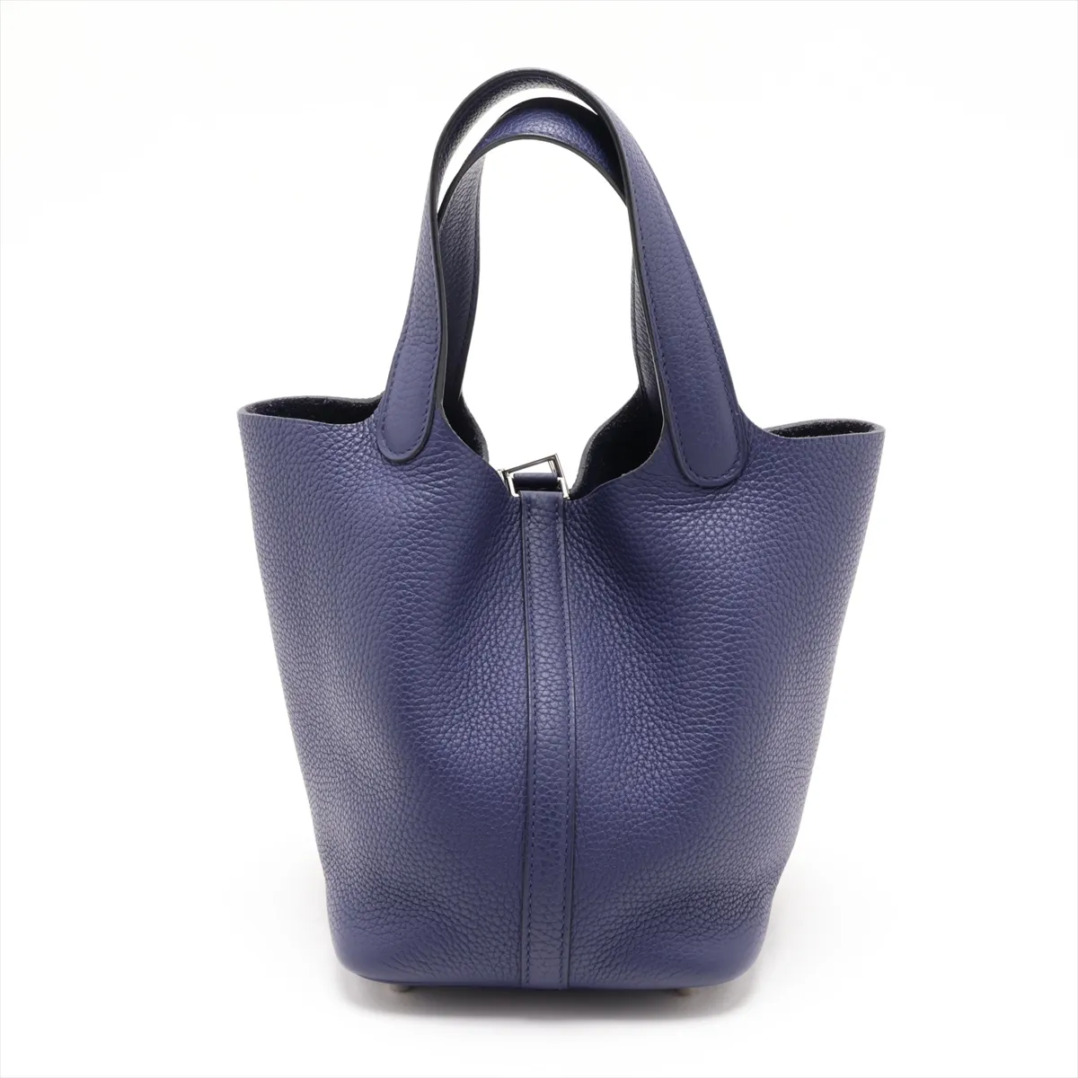 Picotin Lock 18 PM, Taurillon Clemence leather, Blue Ancre leather, Silver hardware, C: 2018 — view 2