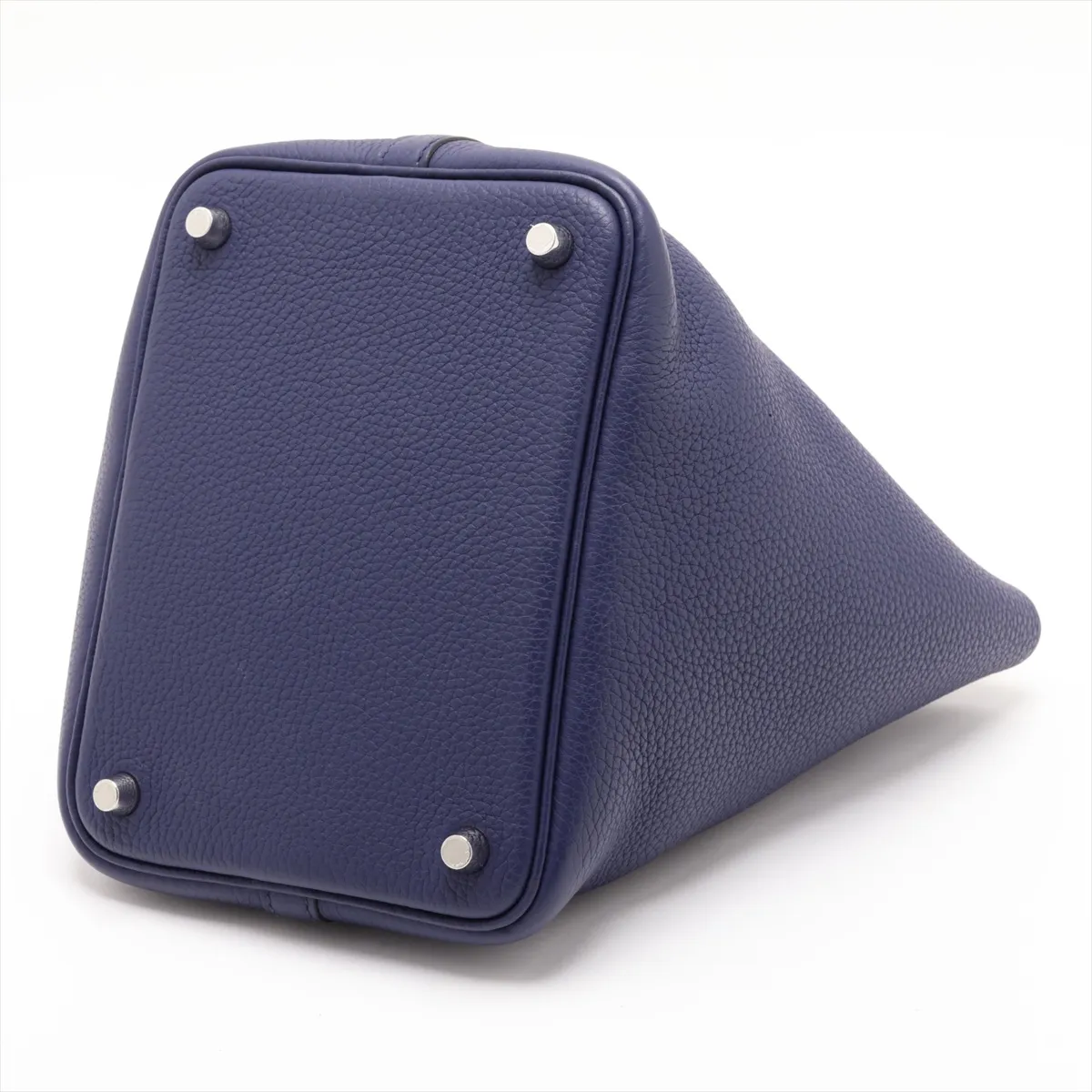 Picotin Lock 18 PM, Taurillon Clemence leather, Blue Ancre leather, Silver hardware, C: 2018 — view 3