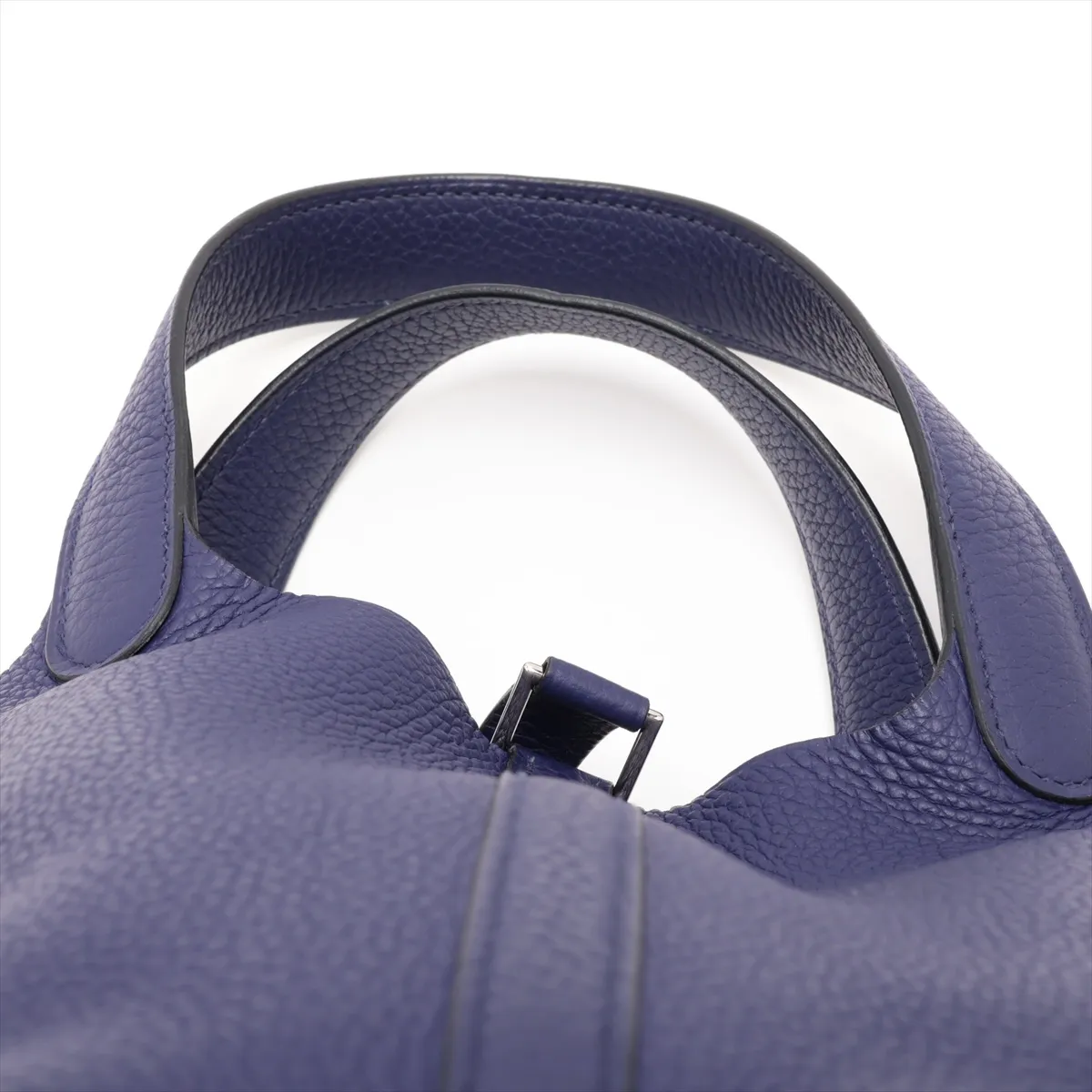 Picotin Lock 18 PM, Taurillon Clemence leather, Blue Ancre leather, Silver hardware, C: 2018 — view 6