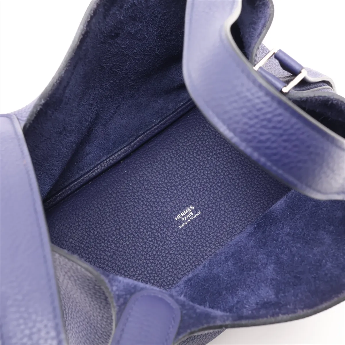Picotin Lock 18 PM, Taurillon Clemence leather, Blue Ancre leather, Silver hardware, C: 2018 — view 7