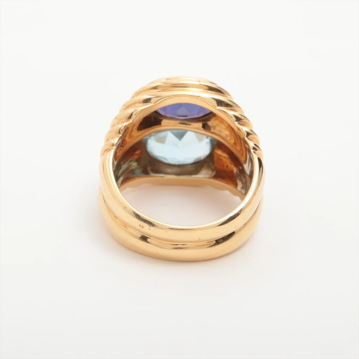 Doppio Baccherato Iolite Blue Topaz Ring, 750 (Yellow Gold), 13.0g. Stone has — view 2