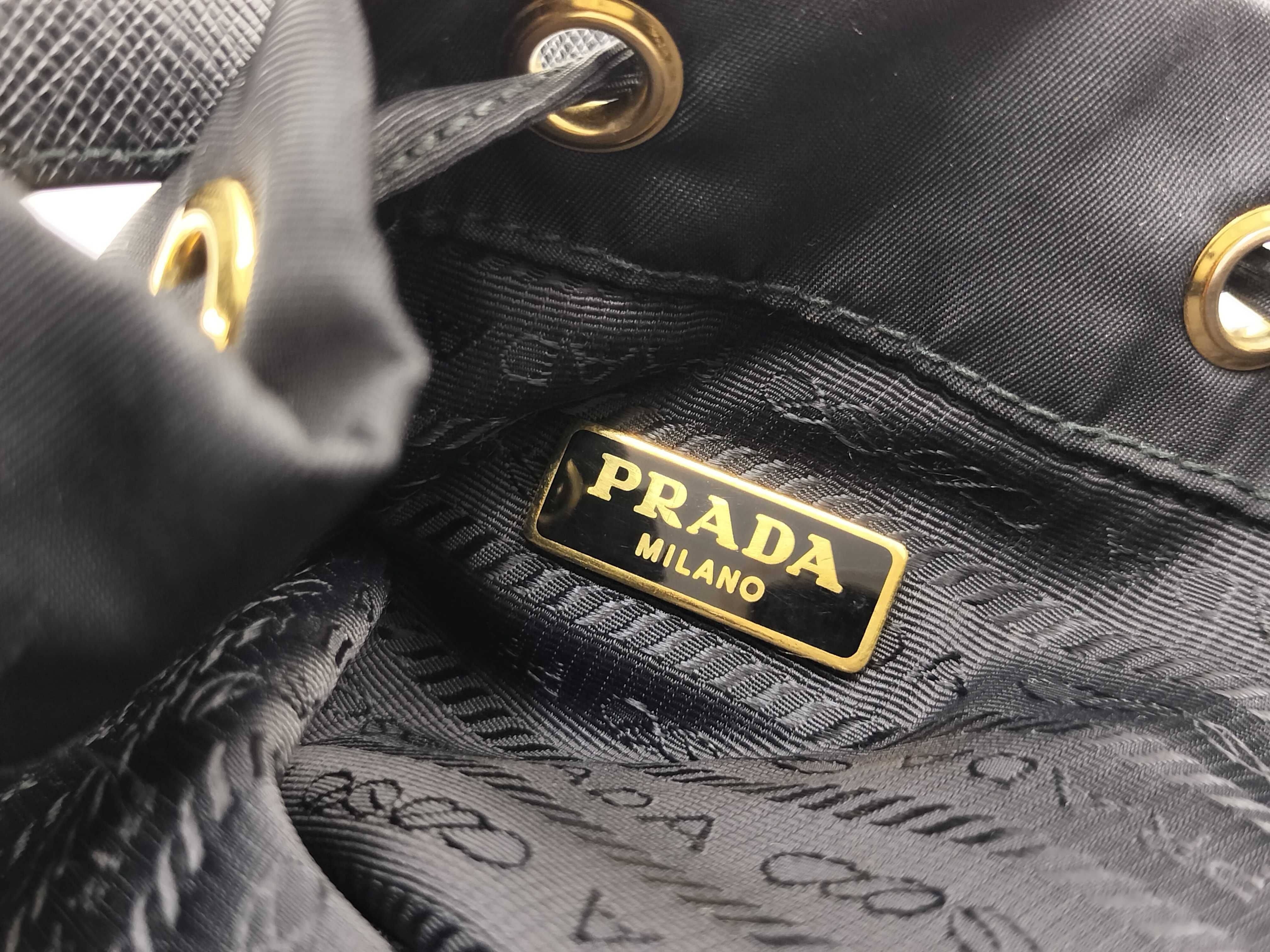 Nylon Prada Tessuto Nylon x Leather 2-Way Shoulder Bag Black Handbag — view 14