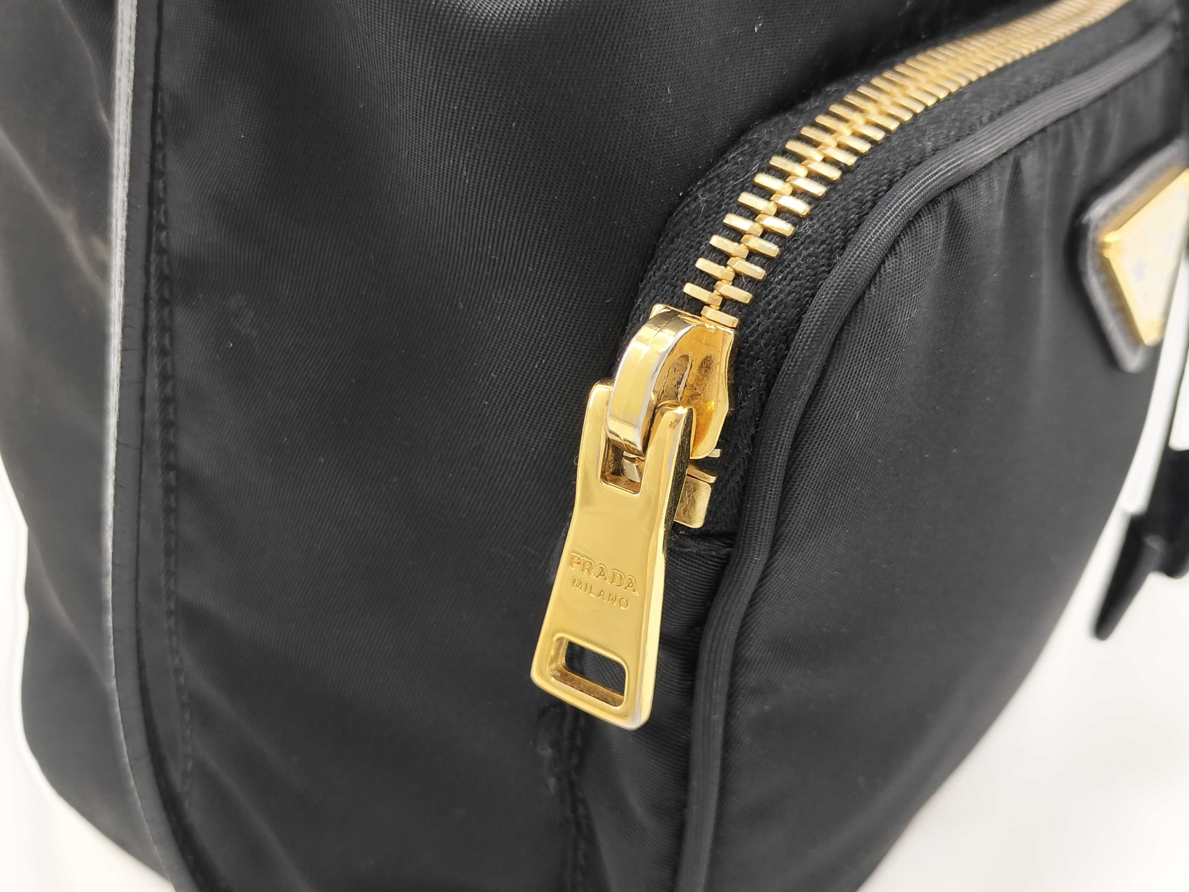 Nylon Prada Tessuto Nylon x Leather 2-Way Shoulder Bag Black Handbag — view 4