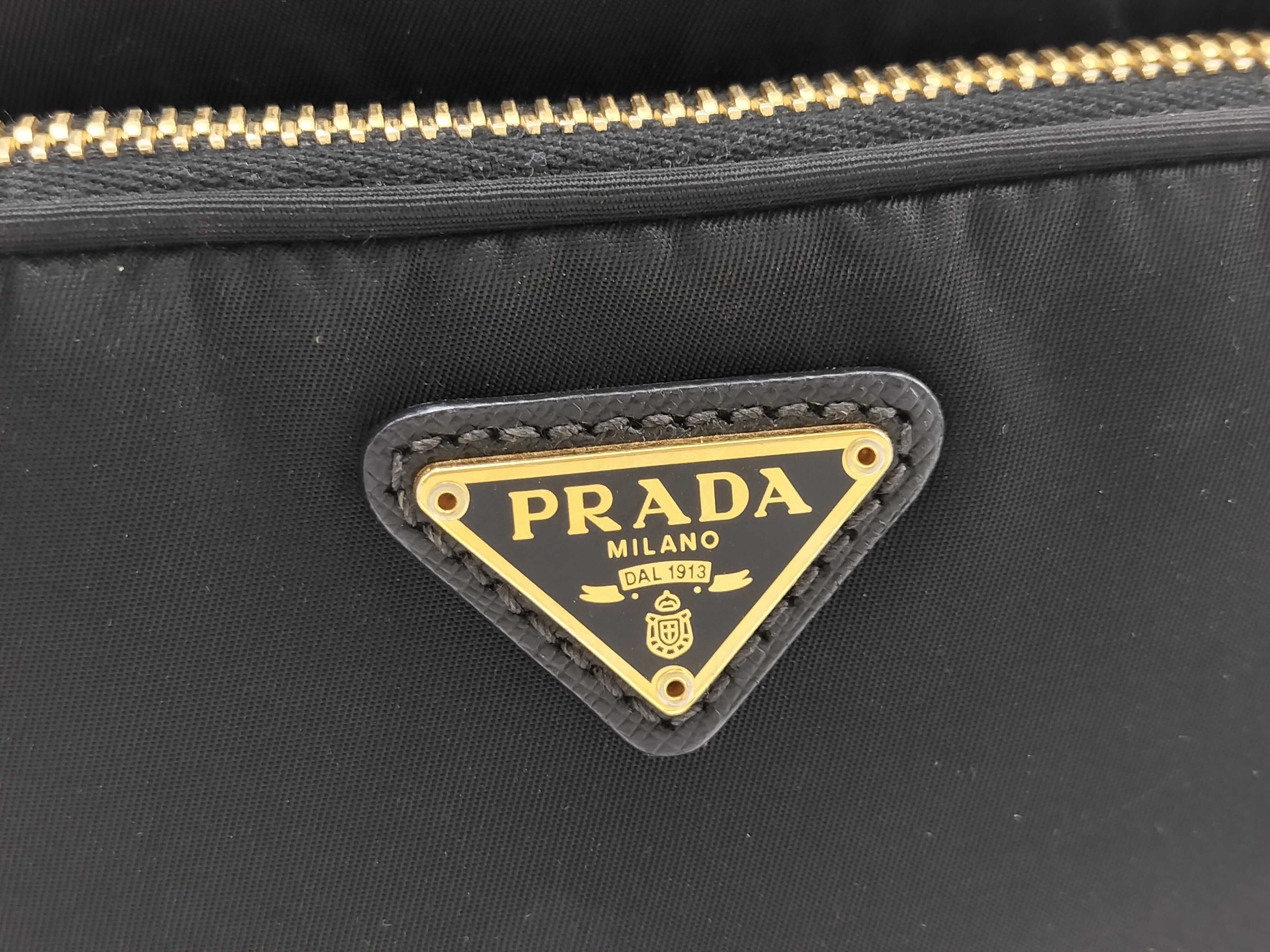Nylon Prada Tessuto Nylon x Leather 2-Way Shoulder Bag Black Handbag — view 5