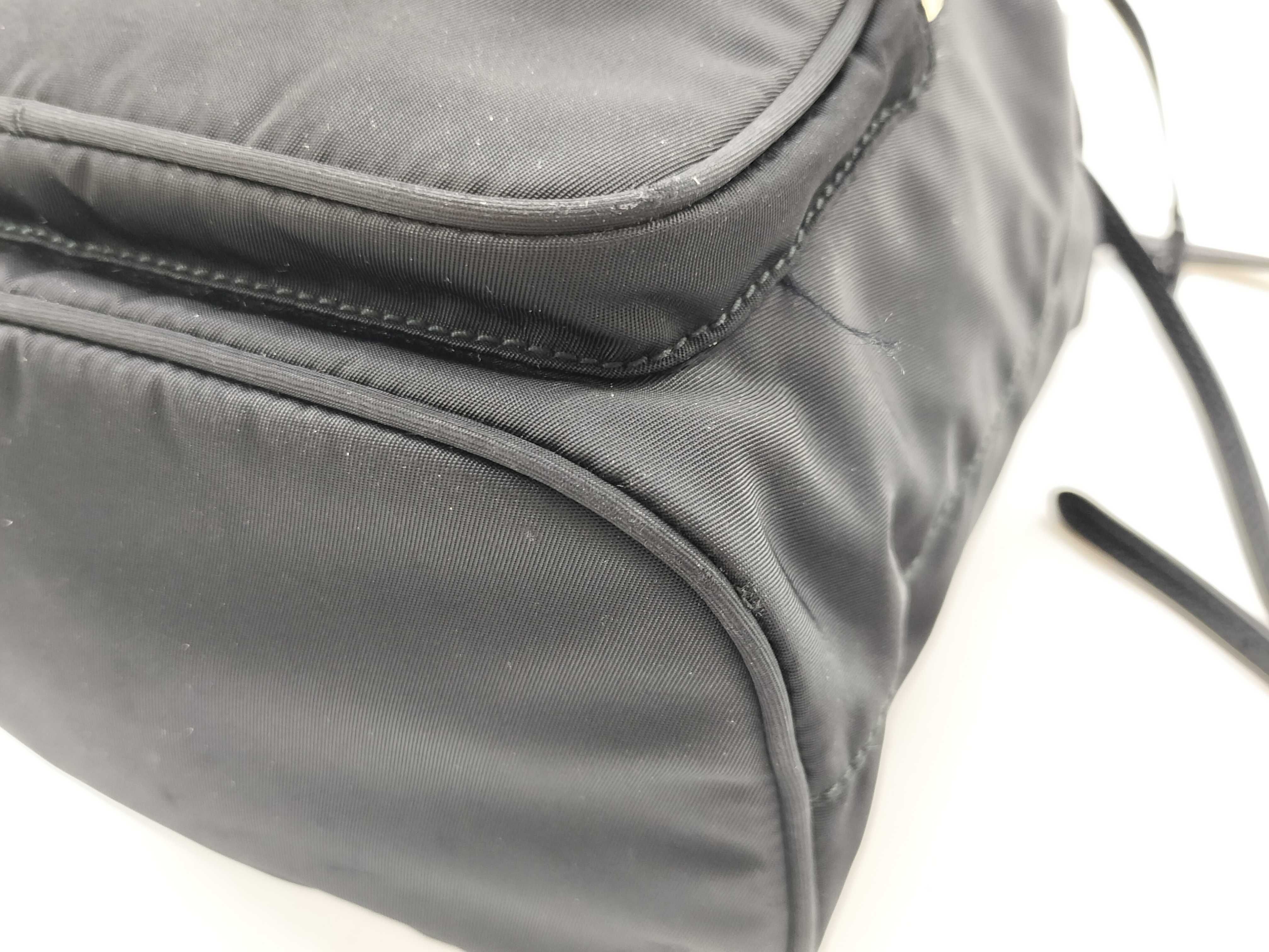 Nylon Prada Tessuto Nylon x Leather 2-Way Shoulder Bag Black Handbag — view 7