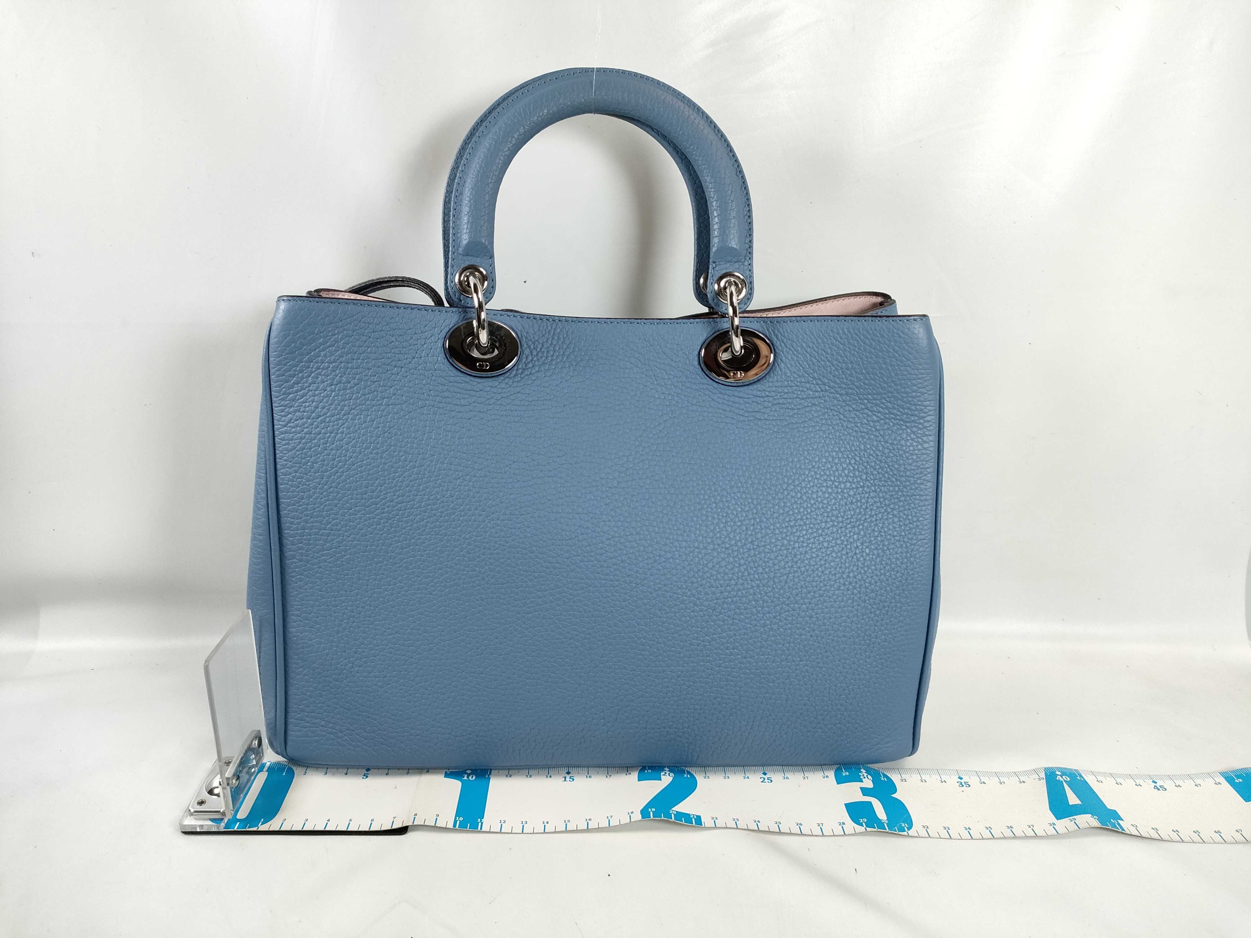 Diorissimo Leather 2-Way Handbag Blue Handbag — view 2