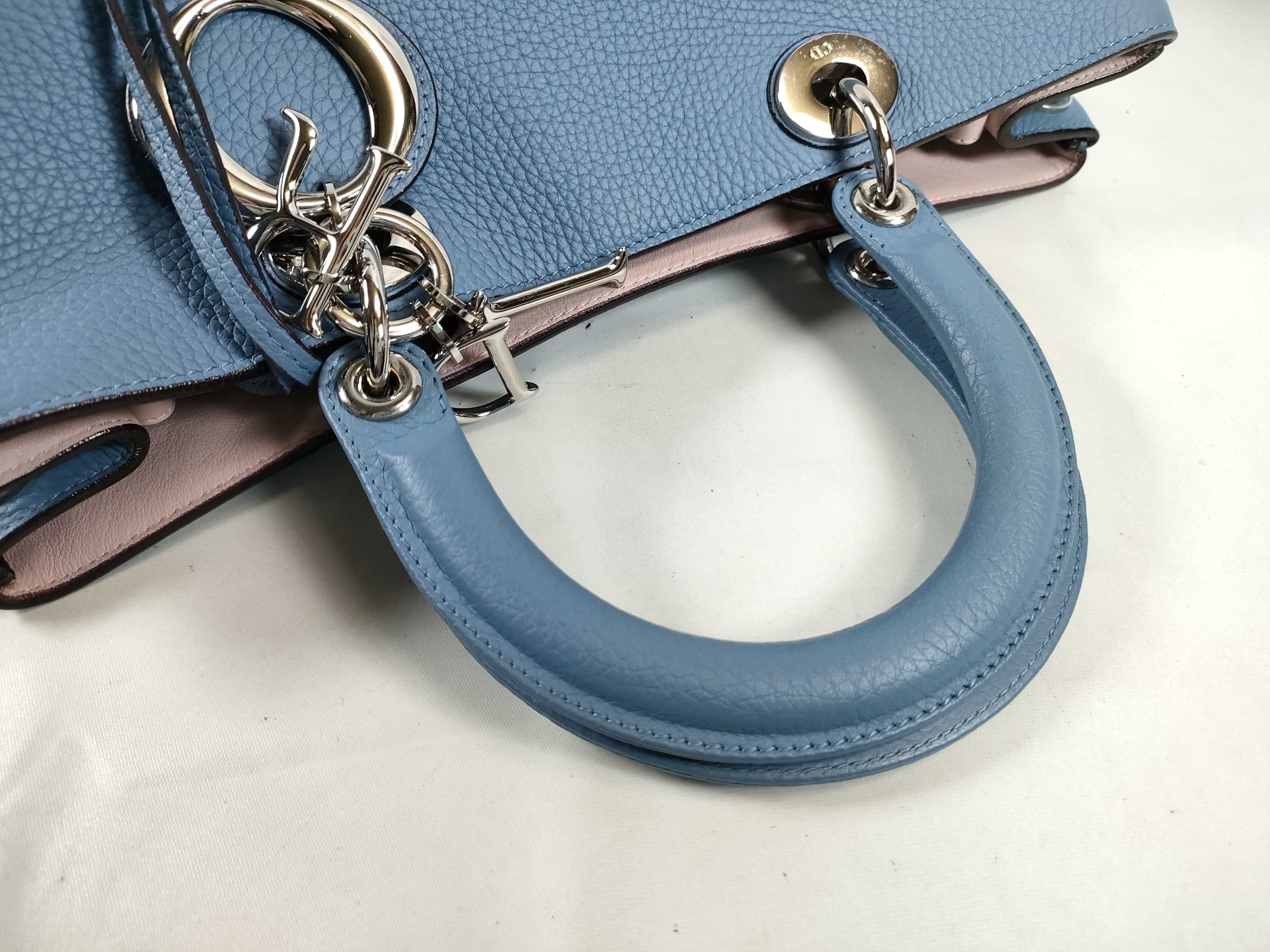 Diorissimo Leather 2-Way Handbag Blue Handbag — view 3