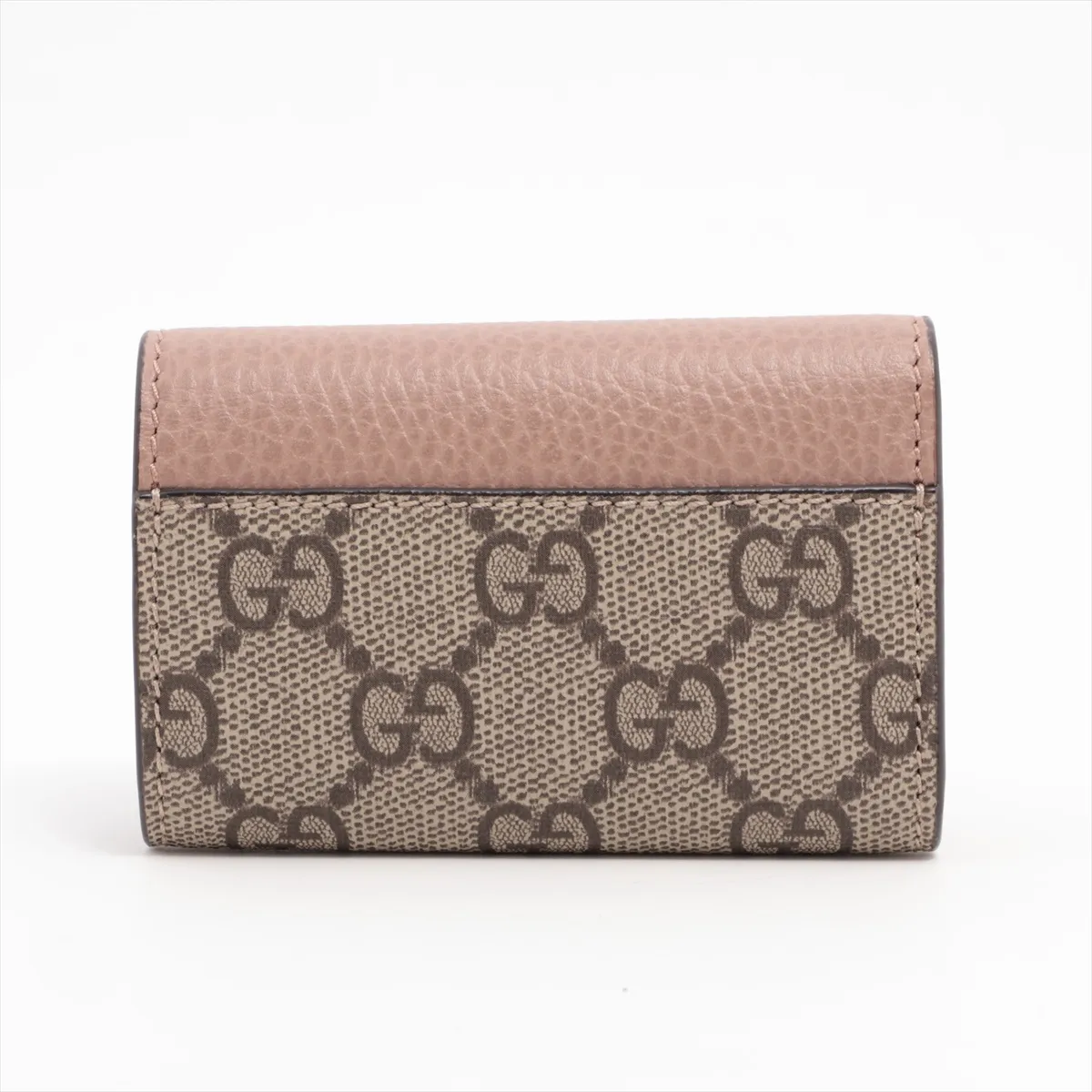 GG Marmont 456118 PVC x Leather Key Case Beige x Pink — view 2