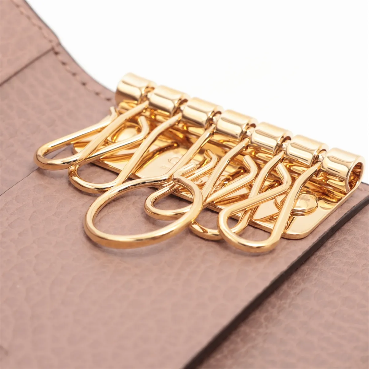GG Marmont 456118 PVC x Leather Key Case Beige x Pink — view 6