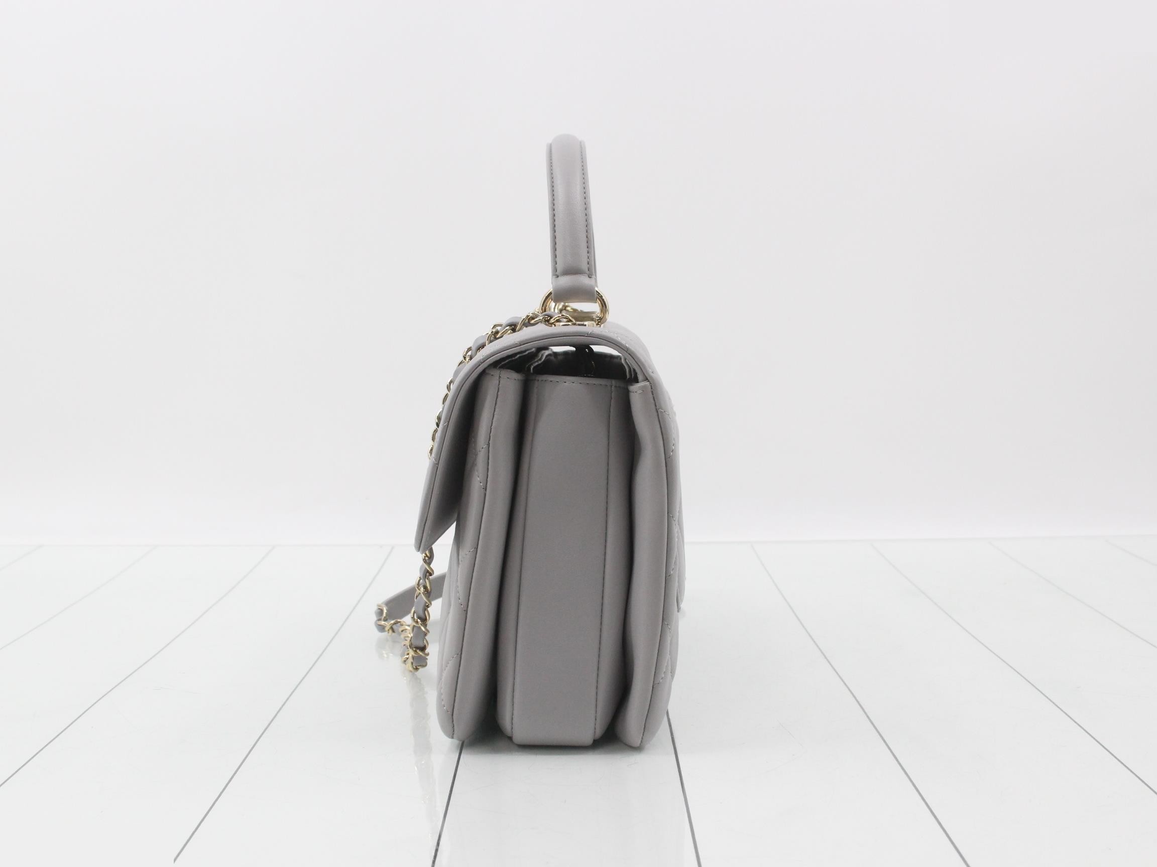 2-WAY Gray Handbag, Chain Shoulder Bag — view 3